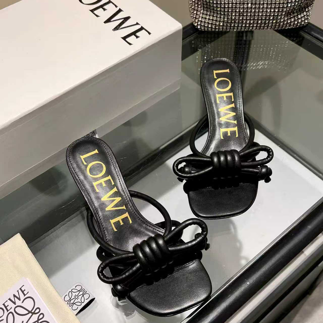 Loewe Flamenco Knot Sandal In Lambskin - DesignerGu