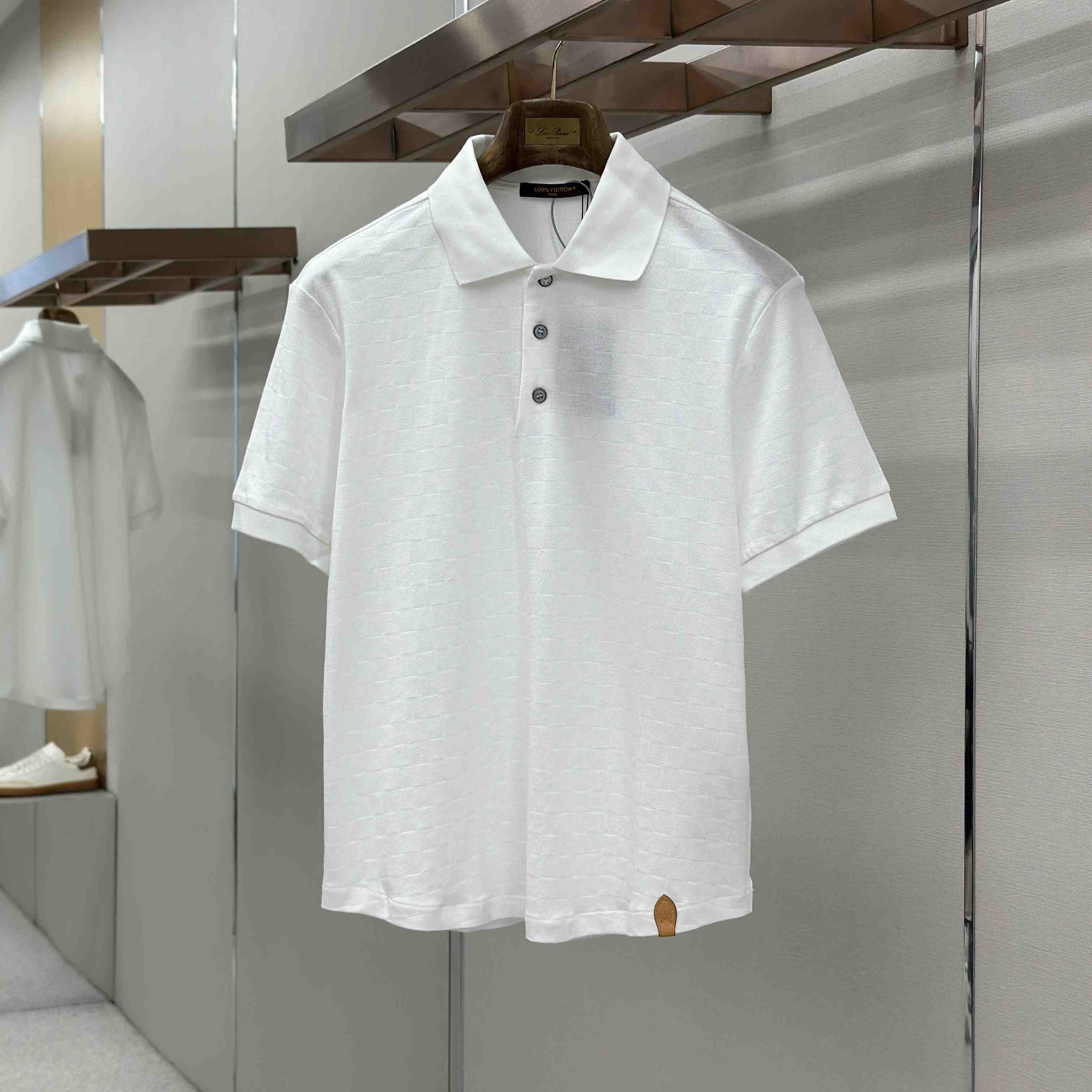 Louis Vuitton Silk-Cotton Damier Pique Polo Shirt 1AJSQK - DesignerGu