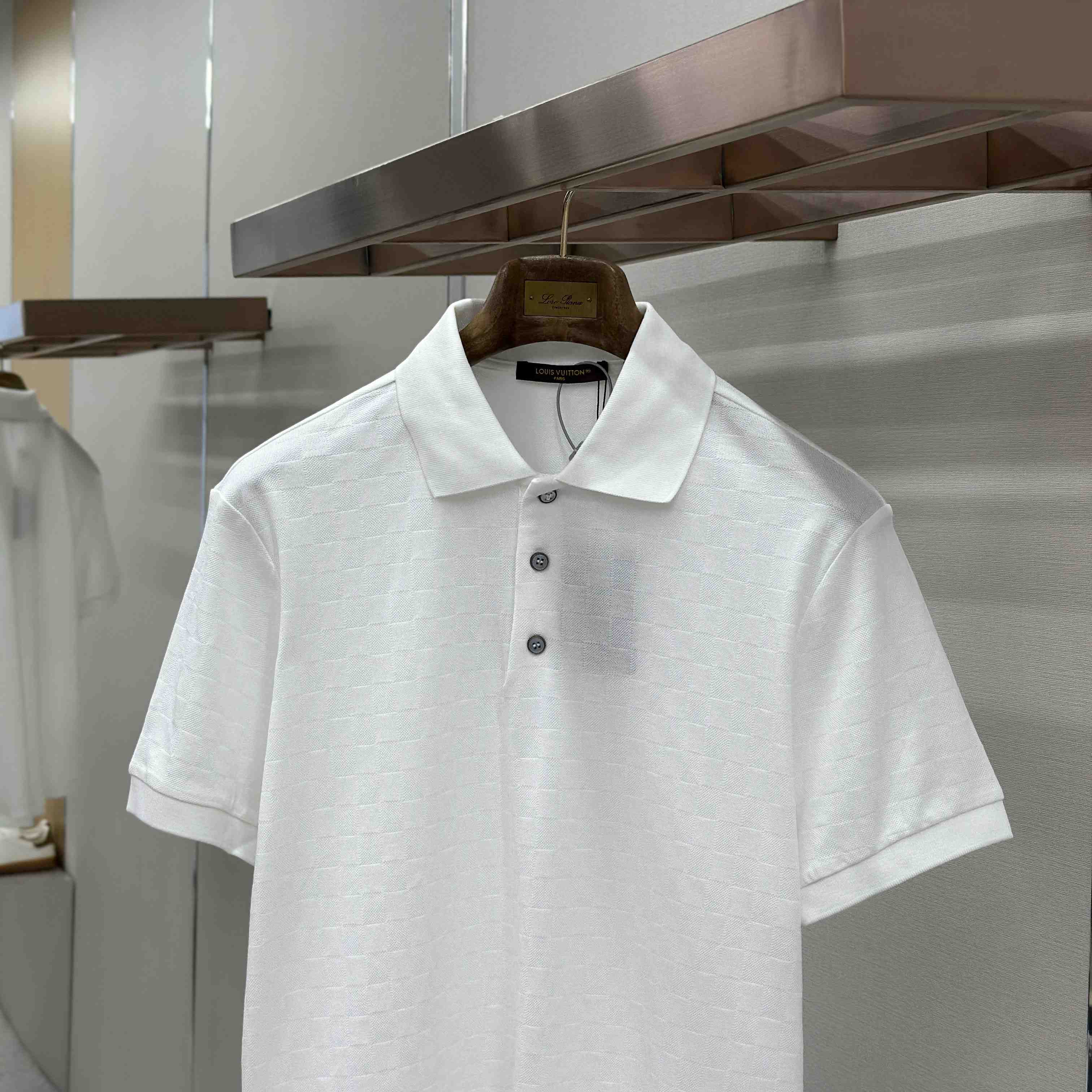 Louis Vuitton Silk-Cotton Damier Pique Polo Shirt 1AJSQK - DesignerGu