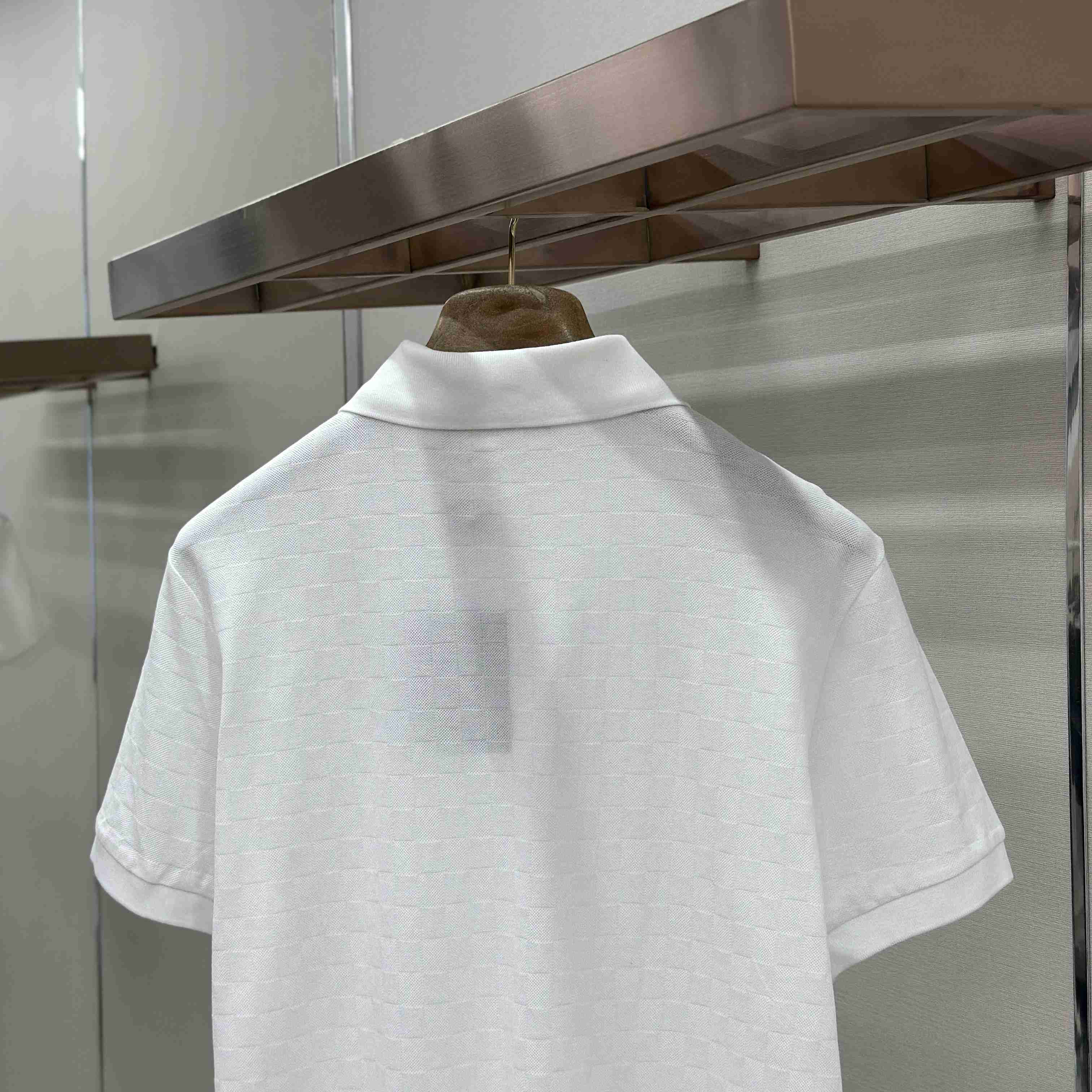 Louis Vuitton Silk-Cotton Damier Pique Polo Shirt 1AJSQK - DesignerGu