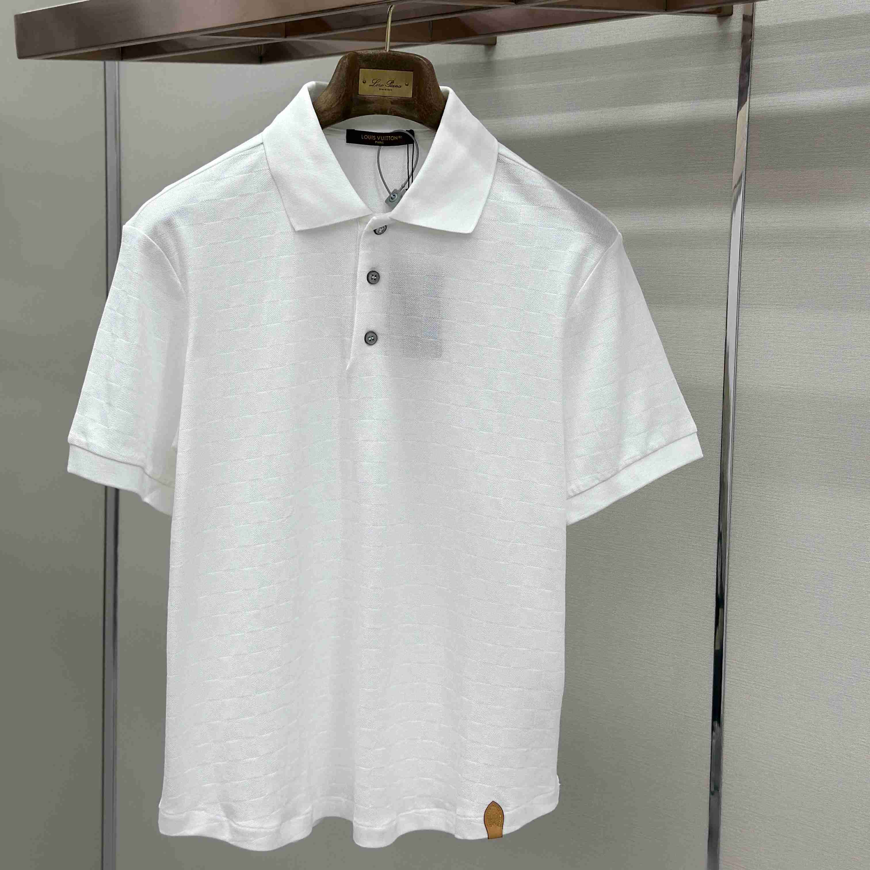 Louis Vuitton Silk-Cotton Damier Pique Polo Shirt 1AJSQK - DesignerGu