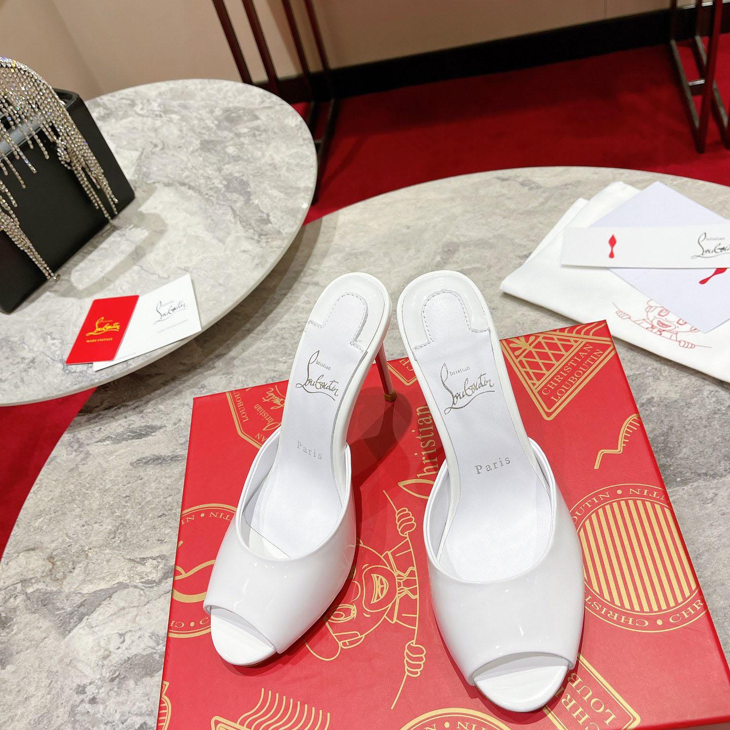 Christian Louboutin Me Dolly 100MM Patent Leather Mules - DesignerGu