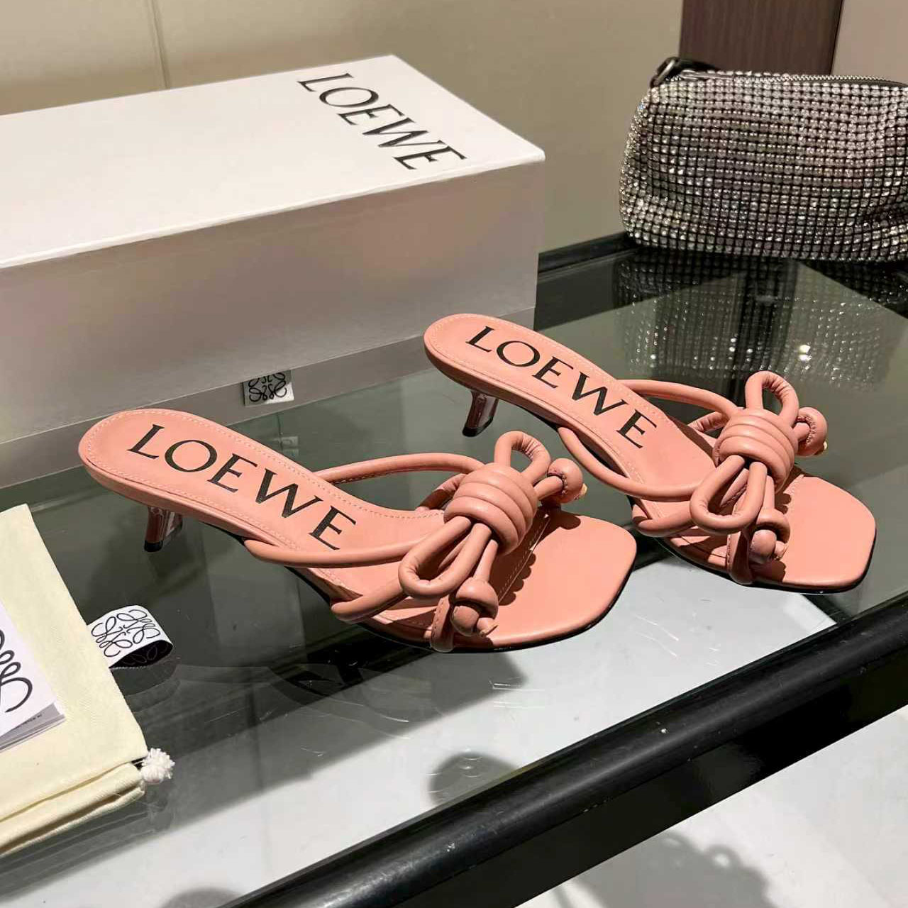Loewe Flamenco Knot Sandal In Lambskin - DesignerGu