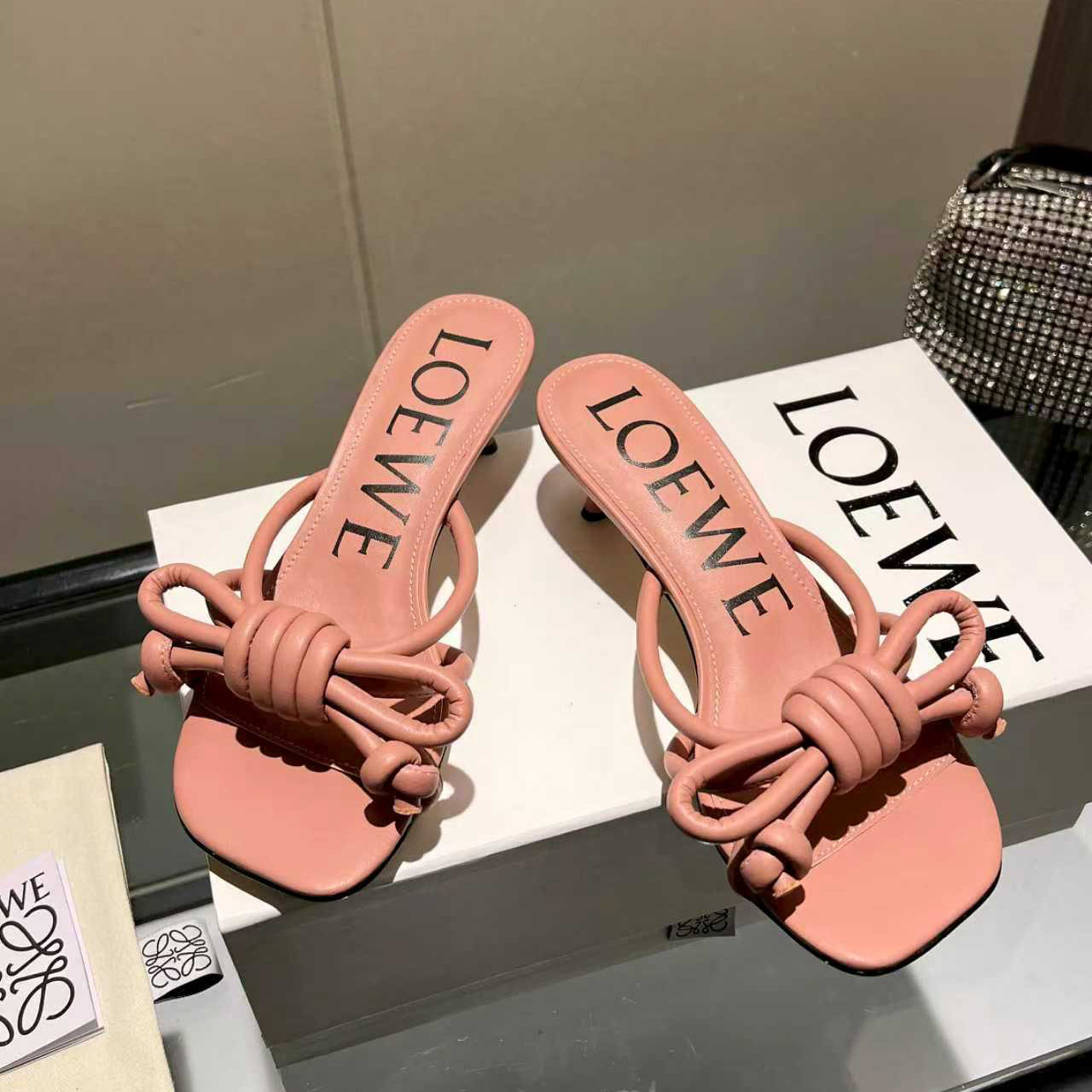 Loewe Flamenco Knot Sandal In Lambskin - DesignerGu