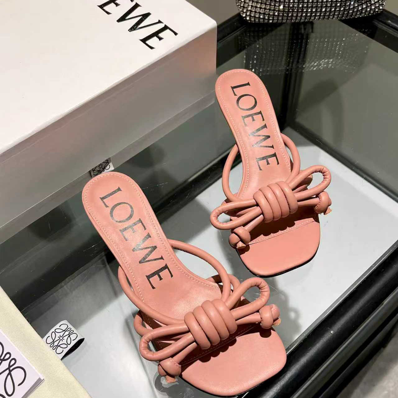 Loewe Flamenco Knot Sandal In Lambskin - DesignerGu