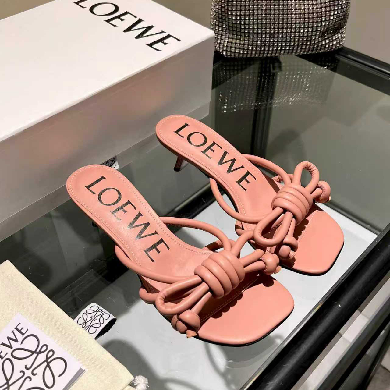 Loewe Flamenco Knot Sandal In Lambskin - DesignerGu