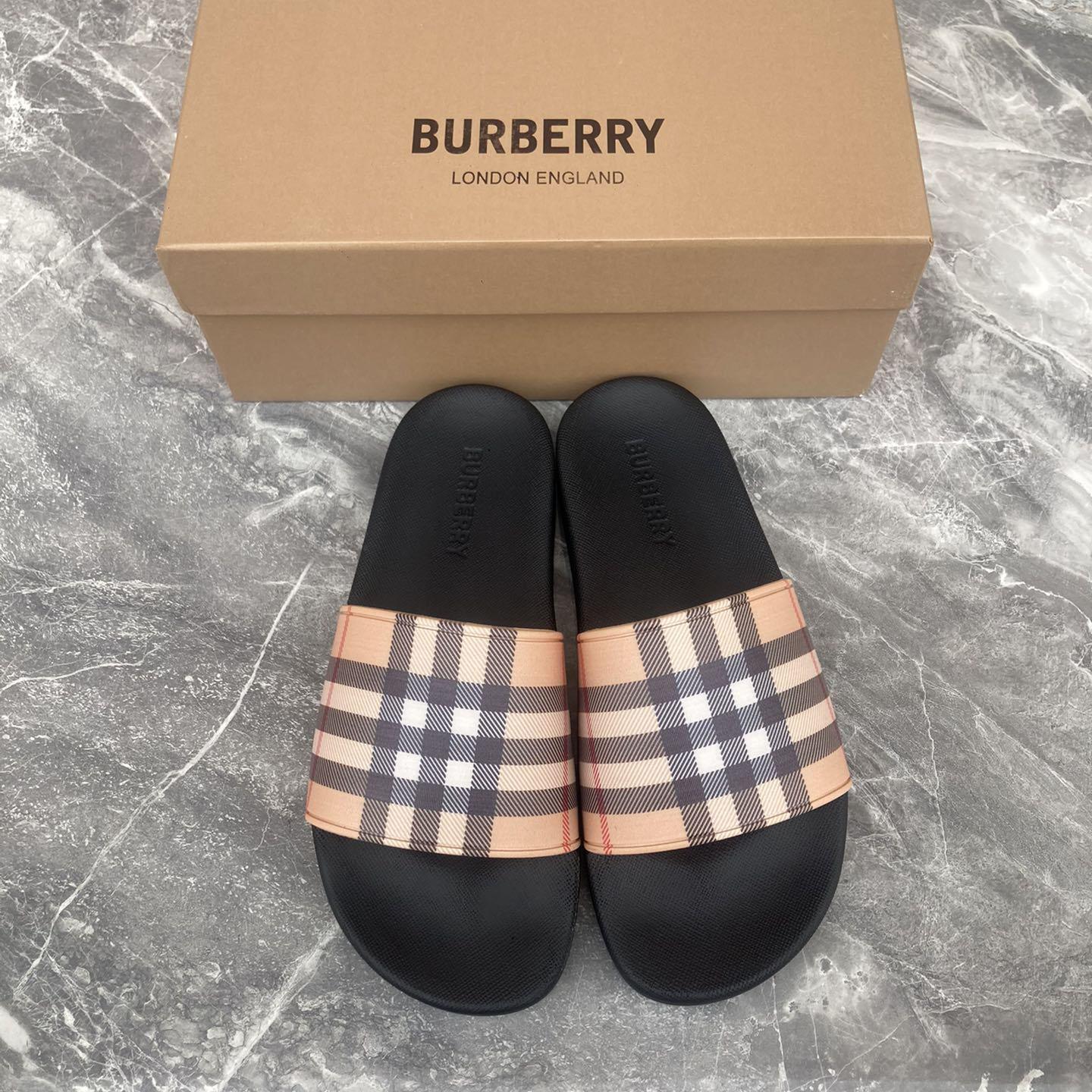 Burberry Furley Check Slide Sandals - DesignerGu