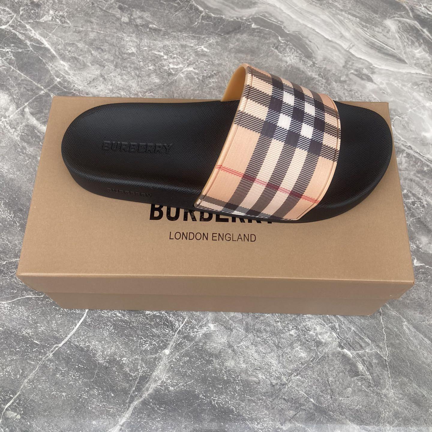Burberry Furley Check Slide Sandals - DesignerGu