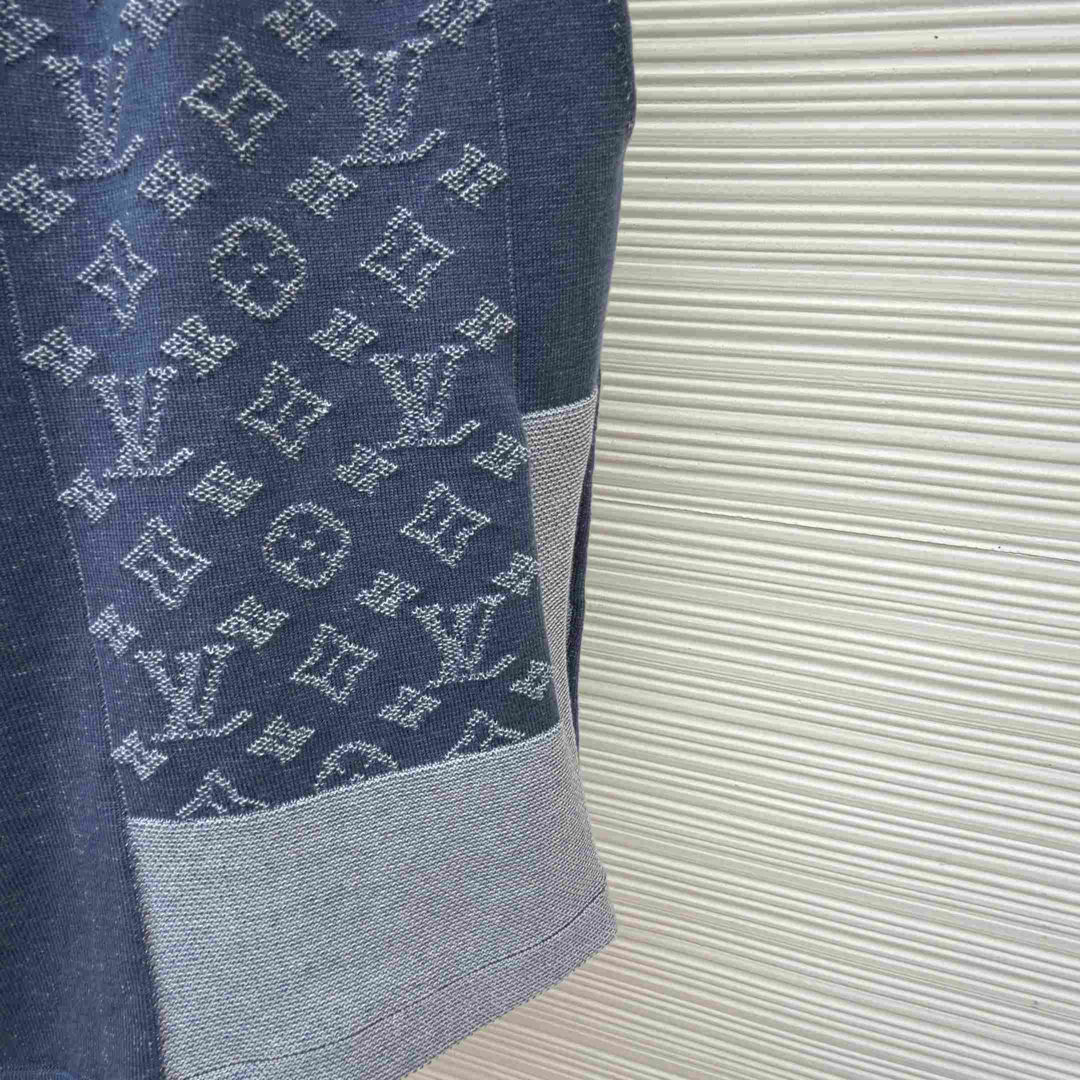 Louis Vuitton Knitted Patchwork Denim Shorts - DesignerGu