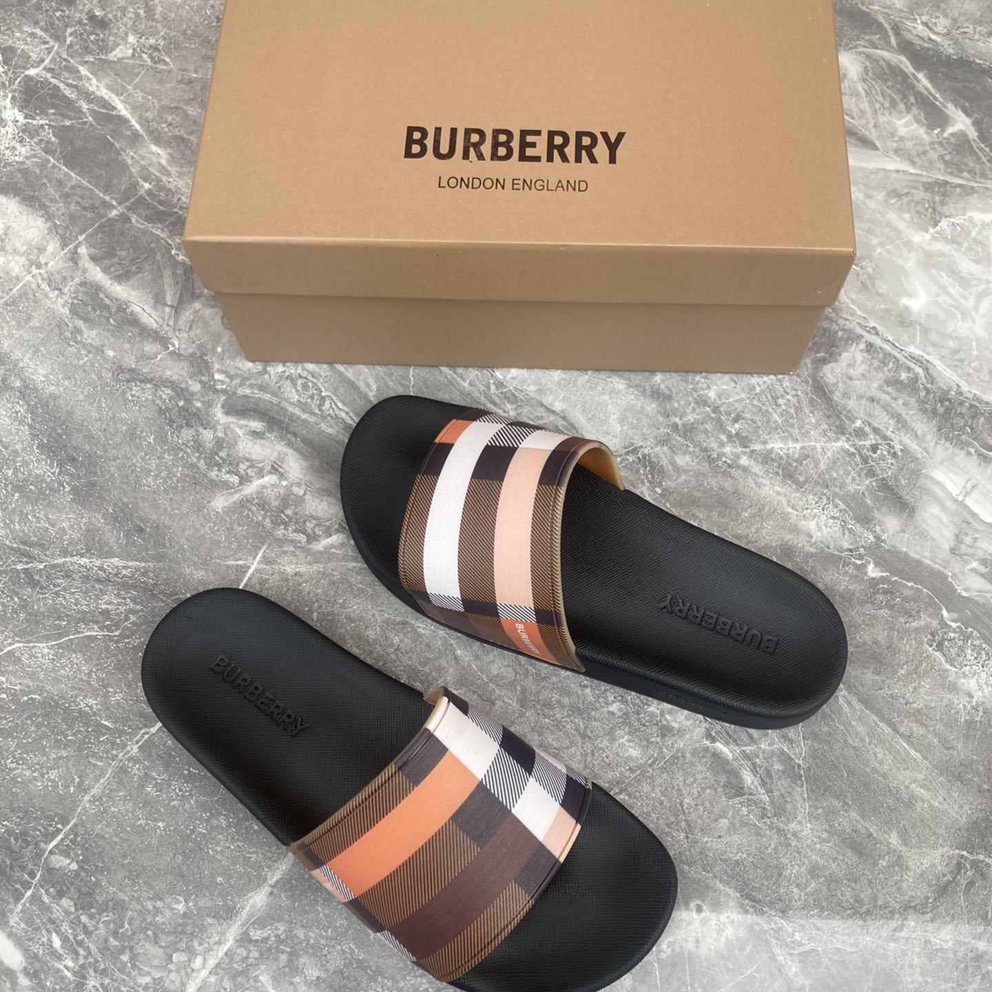 Burberry Furley Check Slide Sandals - DesignerGu