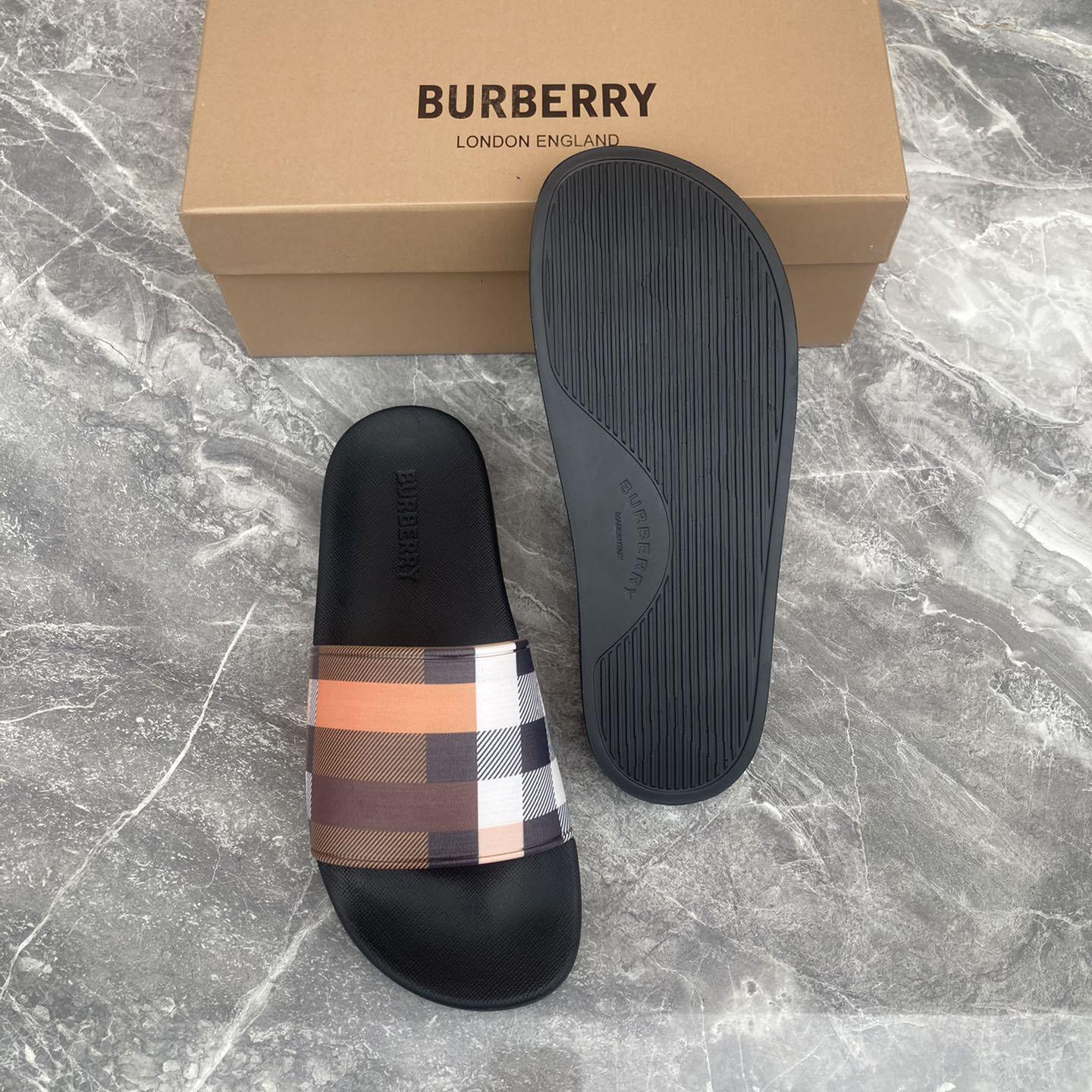 Burberry Furley Check Slide Sandals - DesignerGu