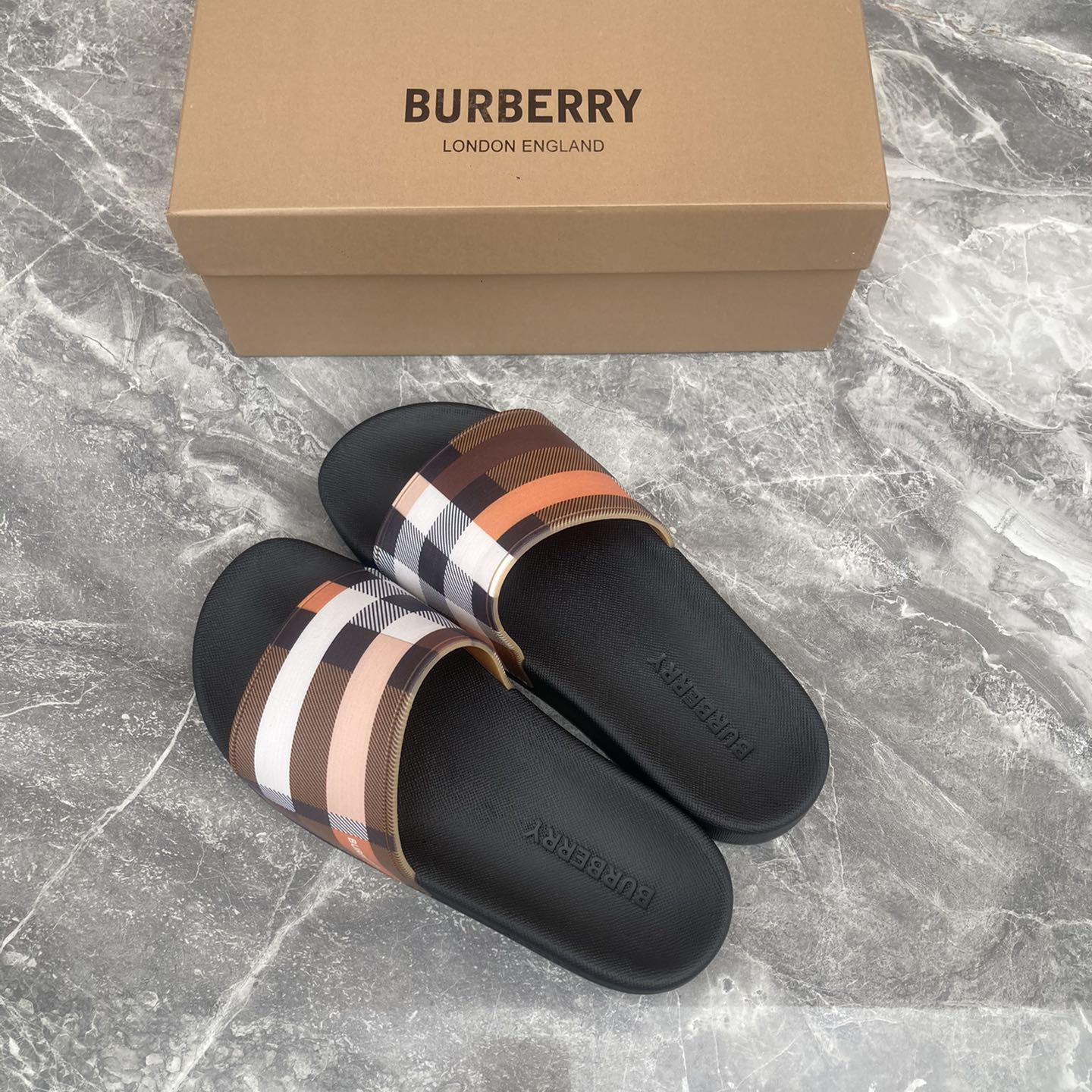 Burberry Furley Check Slide Sandals - DesignerGu