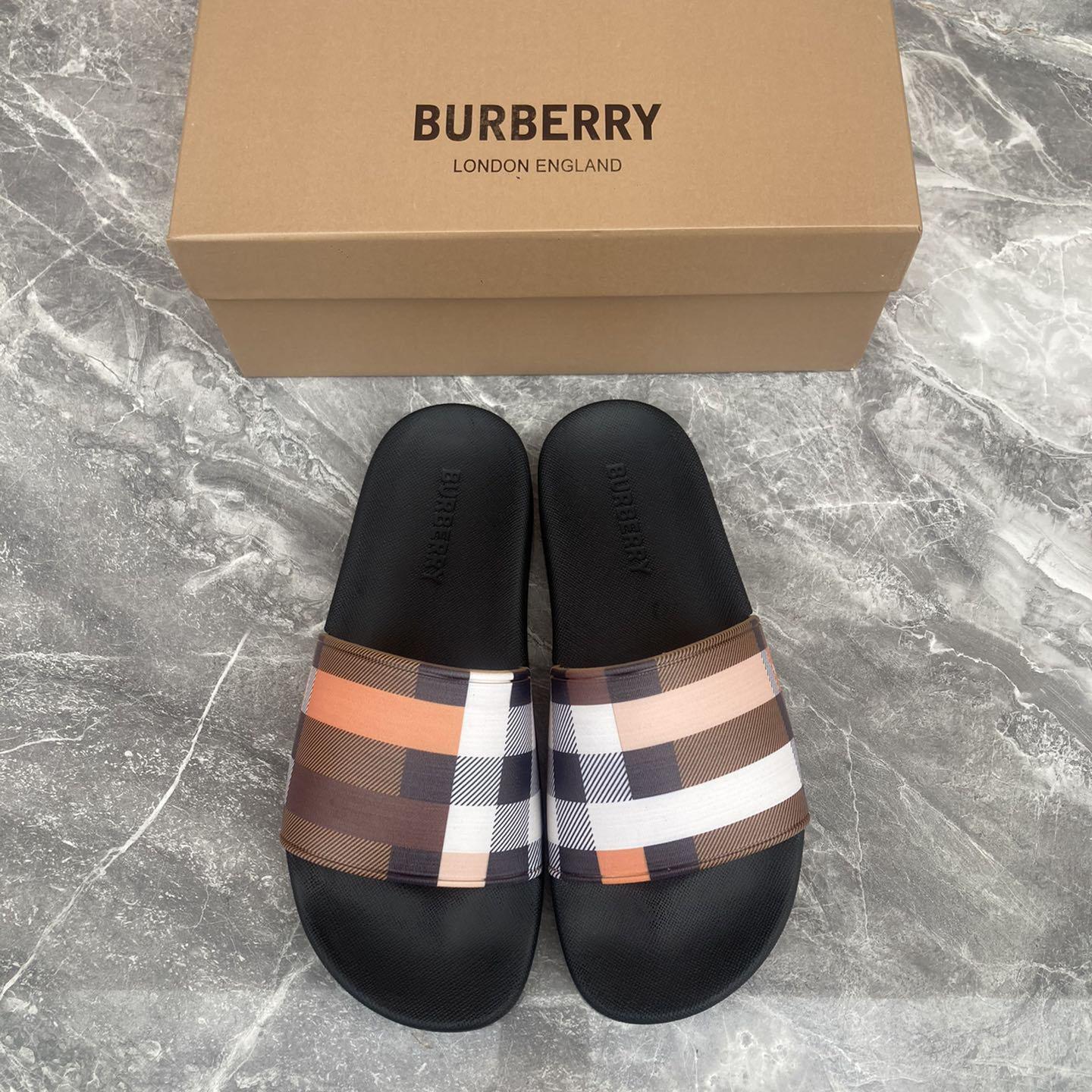 Burberry Furley Check Slide Sandals - DesignerGu