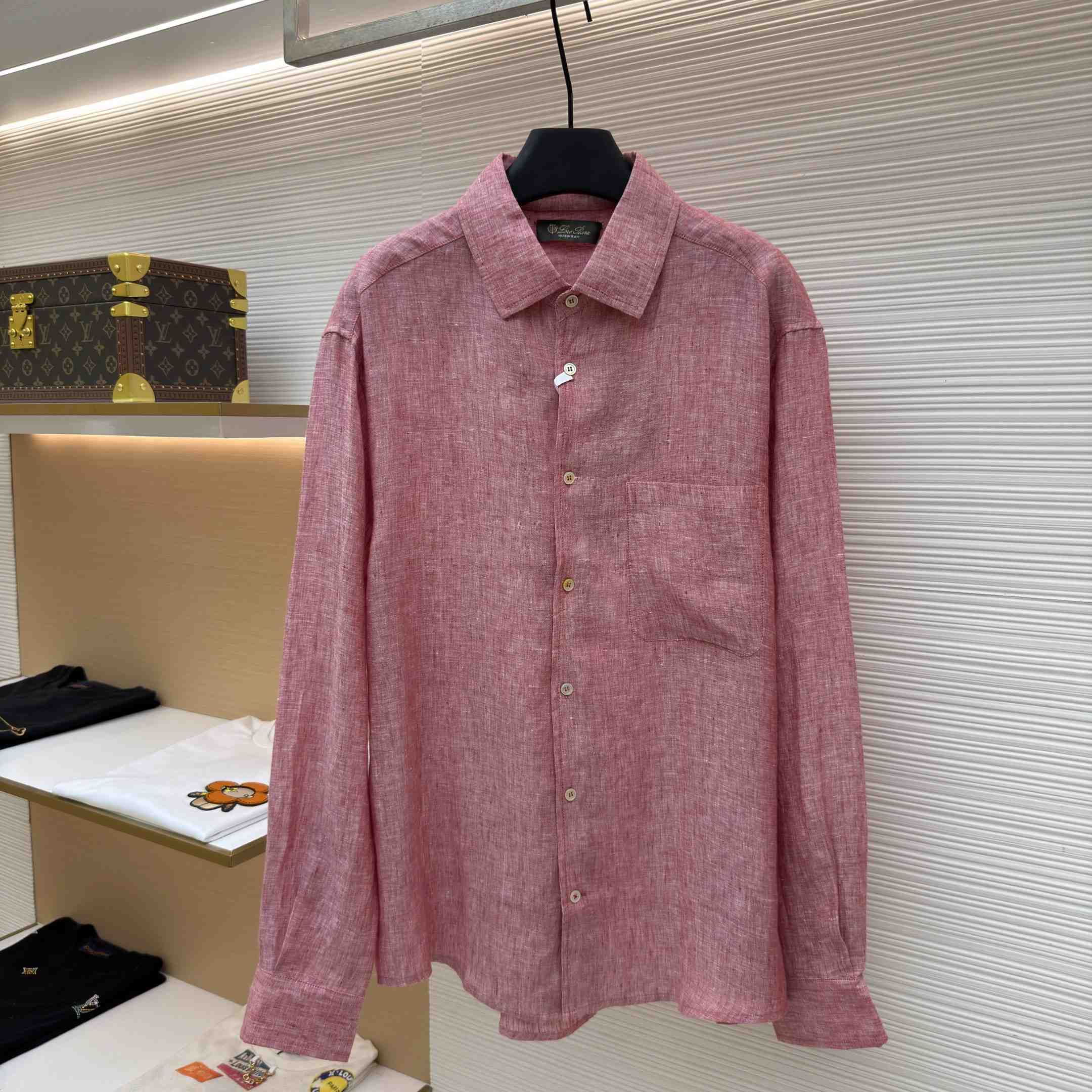 Loro Piana André Mélange Slub Linen Shirt - DesignerGu
