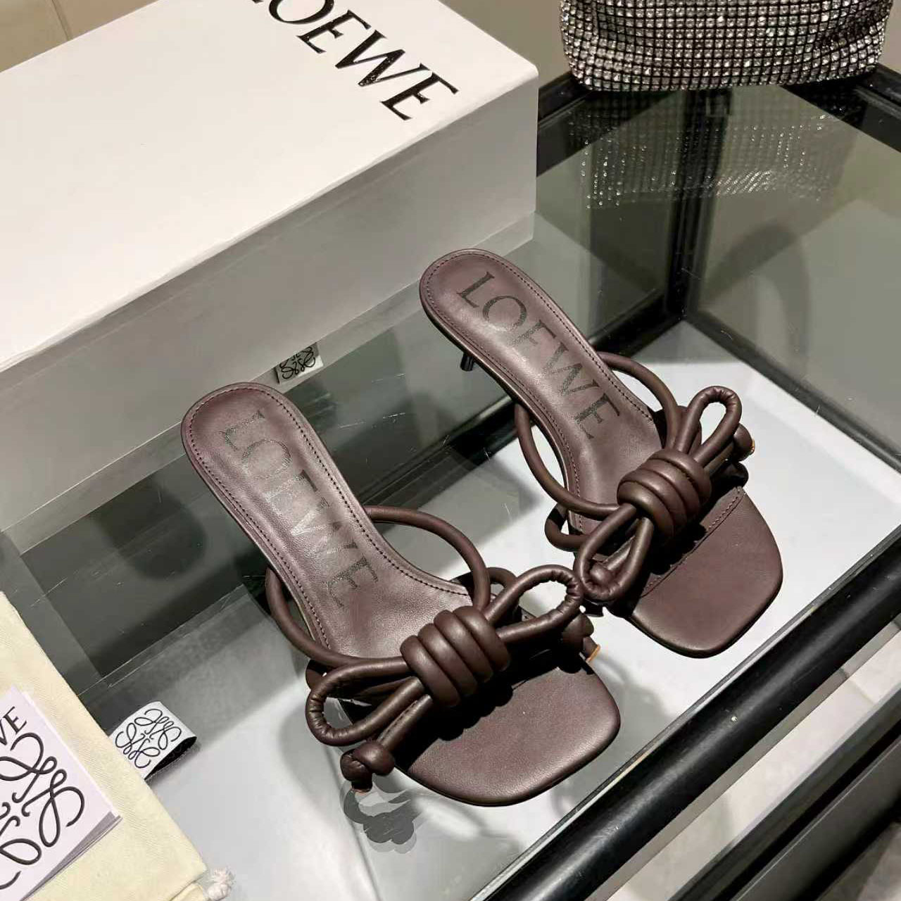 Loewe Flamenco Knot Sandal In Lambskin - DesignerGu