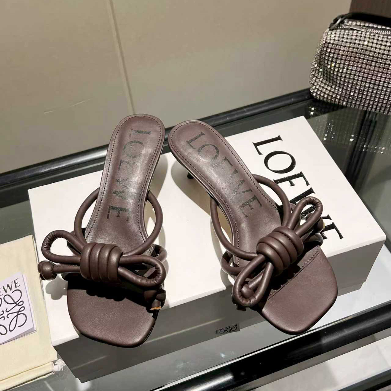 Loewe Flamenco Knot Sandal In Lambskin - DesignerGu