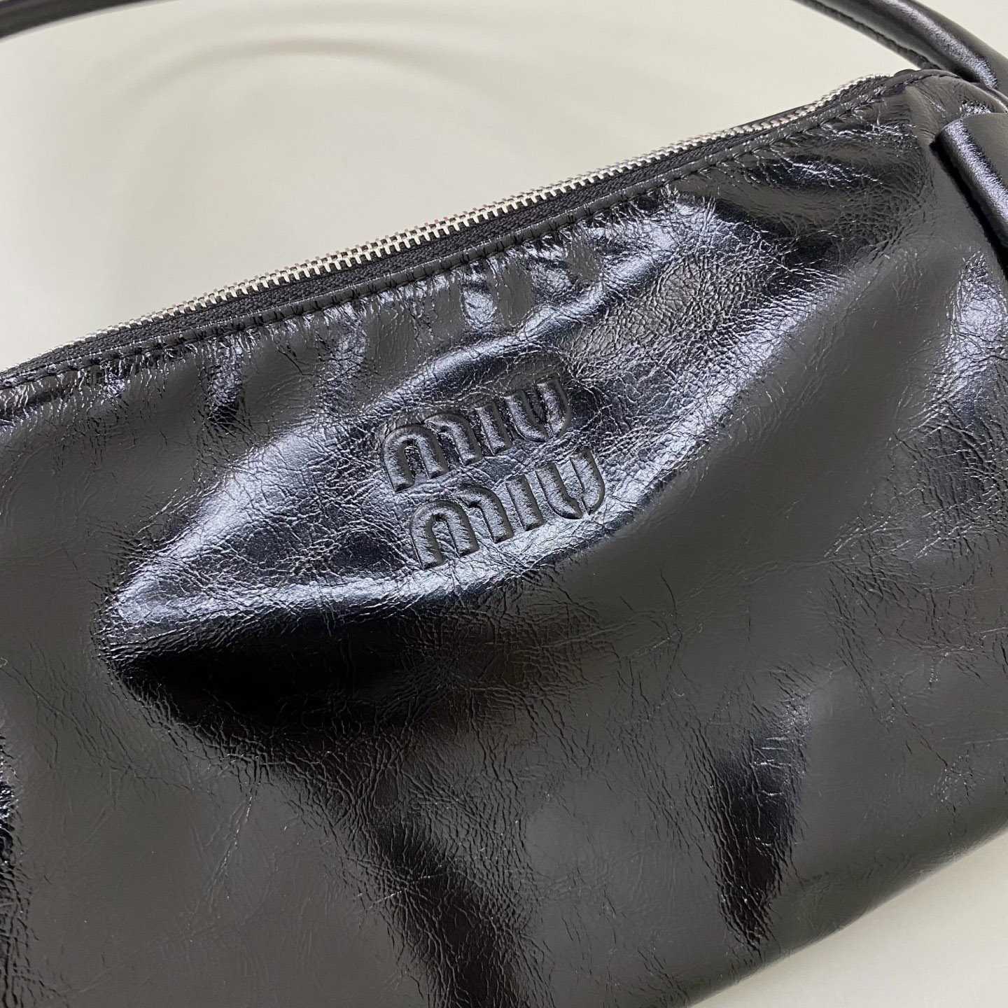 Miu Miu Shiny Leather Pouch - DesignerGu