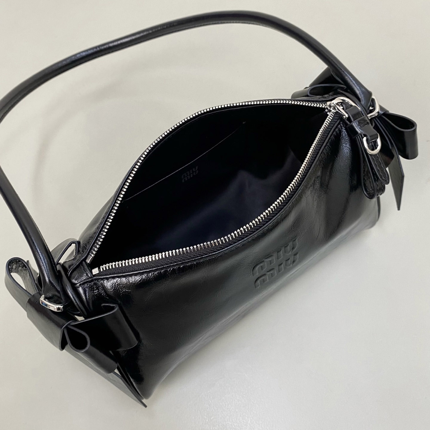 Miu Miu Shiny Leather Pouch - DesignerGu