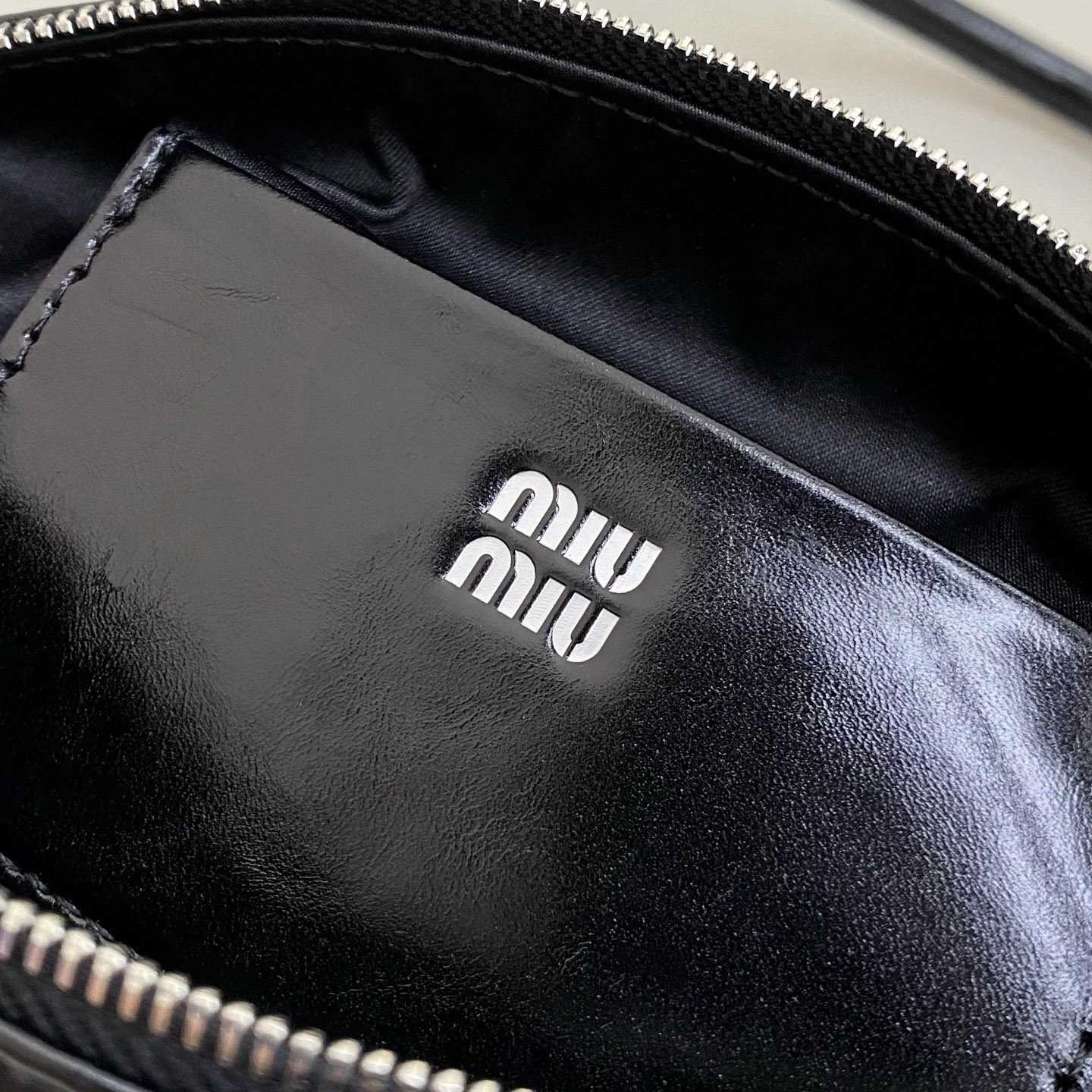 Miu Miu Shiny Leather Pouch - DesignerGu