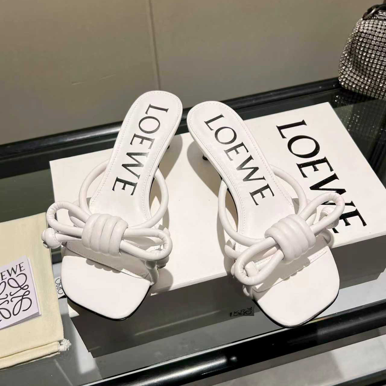 Loewe Flamenco Knot Sandal In Lambskin - DesignerGu