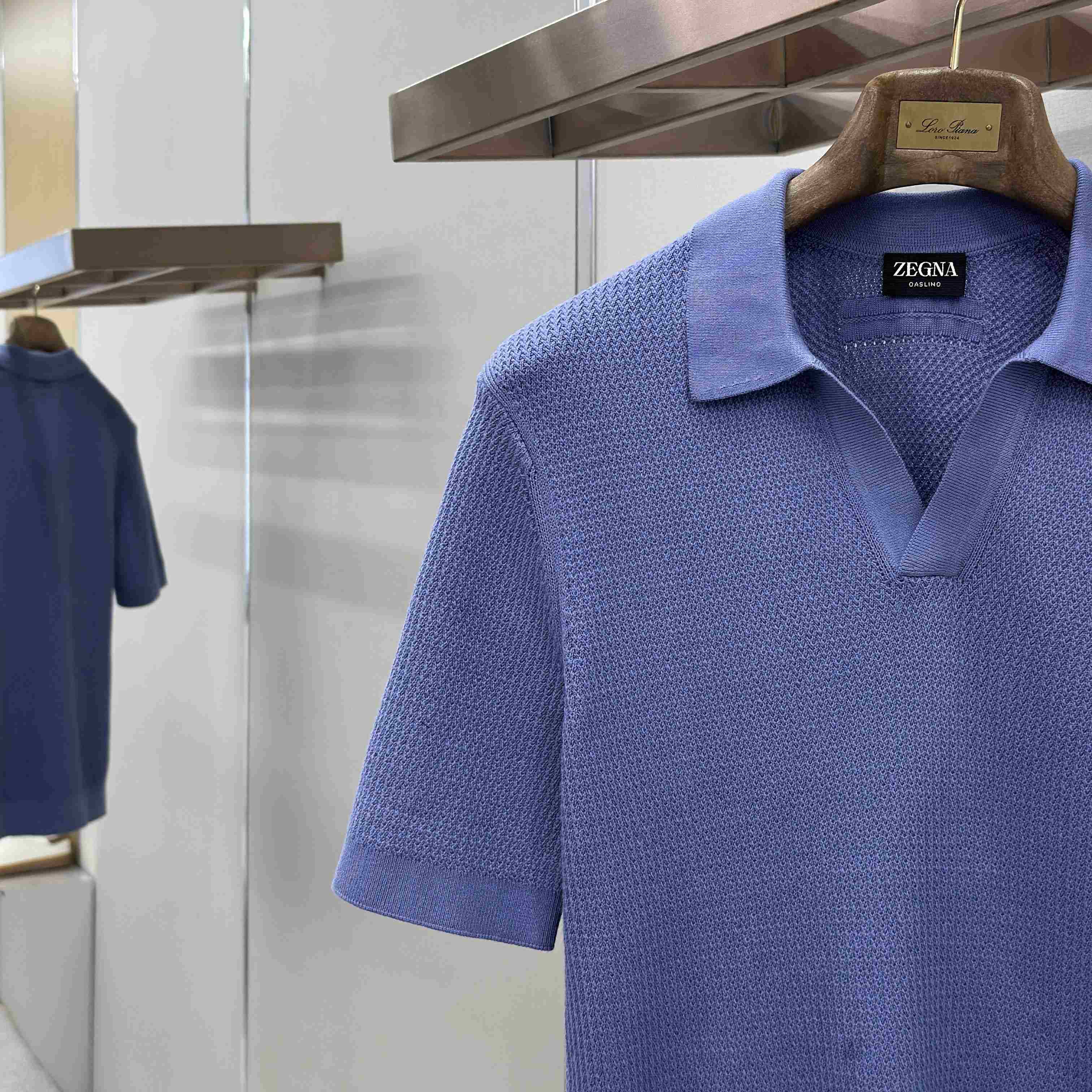 Zegna Lilac Premium Cotton Polo Shirt - DesignerGu