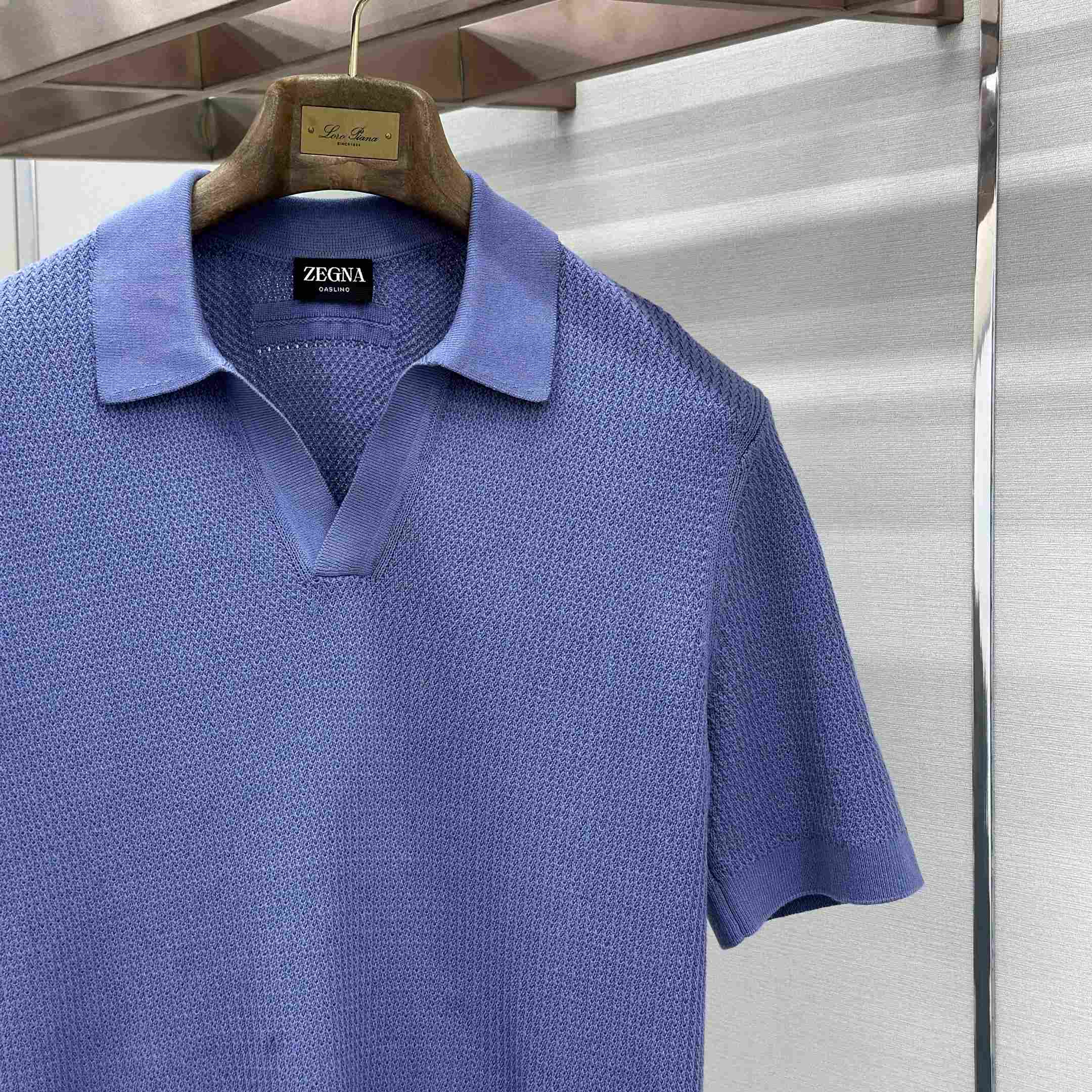 Zegna Lilac Premium Cotton Polo Shirt - DesignerGu