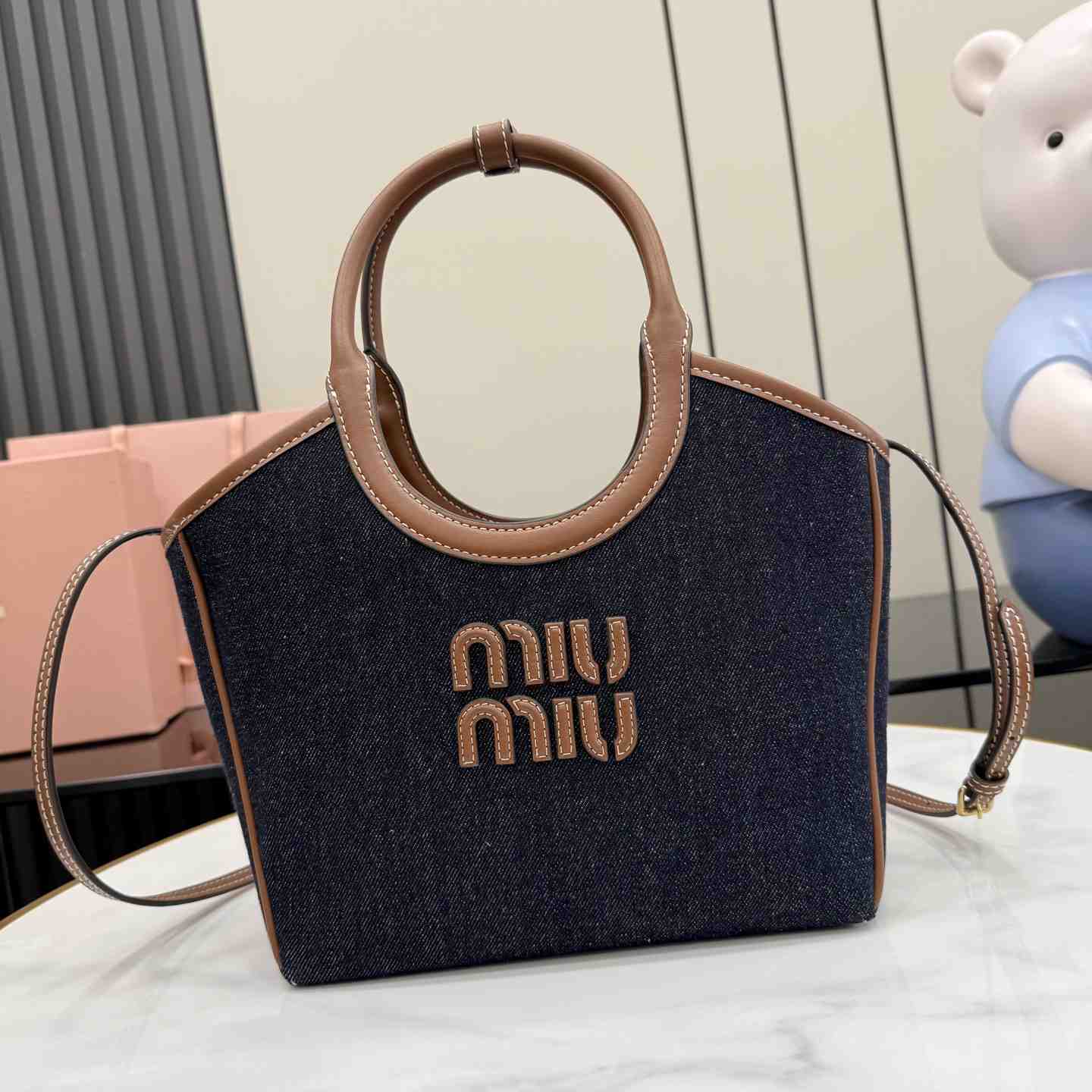 Miu Miu Lvy Denim Bag 5BG288 - DesignerGu