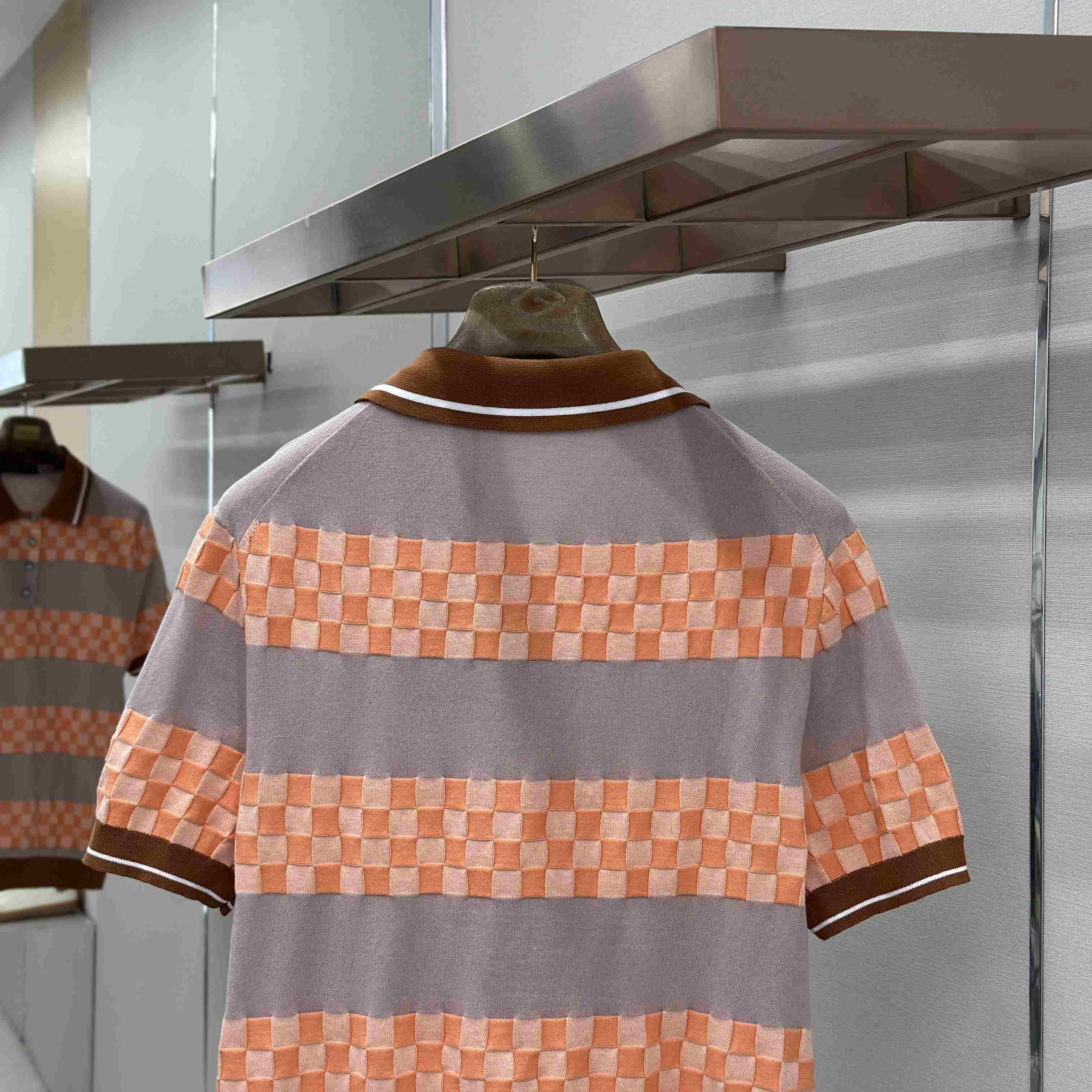 Louis Vuitton Damier Striped Polo Shirt 1AK6Z8 - DesignerGu