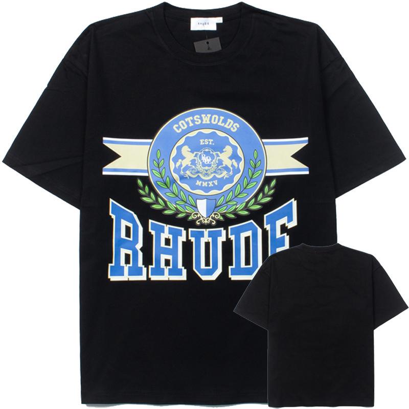 Rhude Cotswold Crest Tee 'Black' - DesignerGu