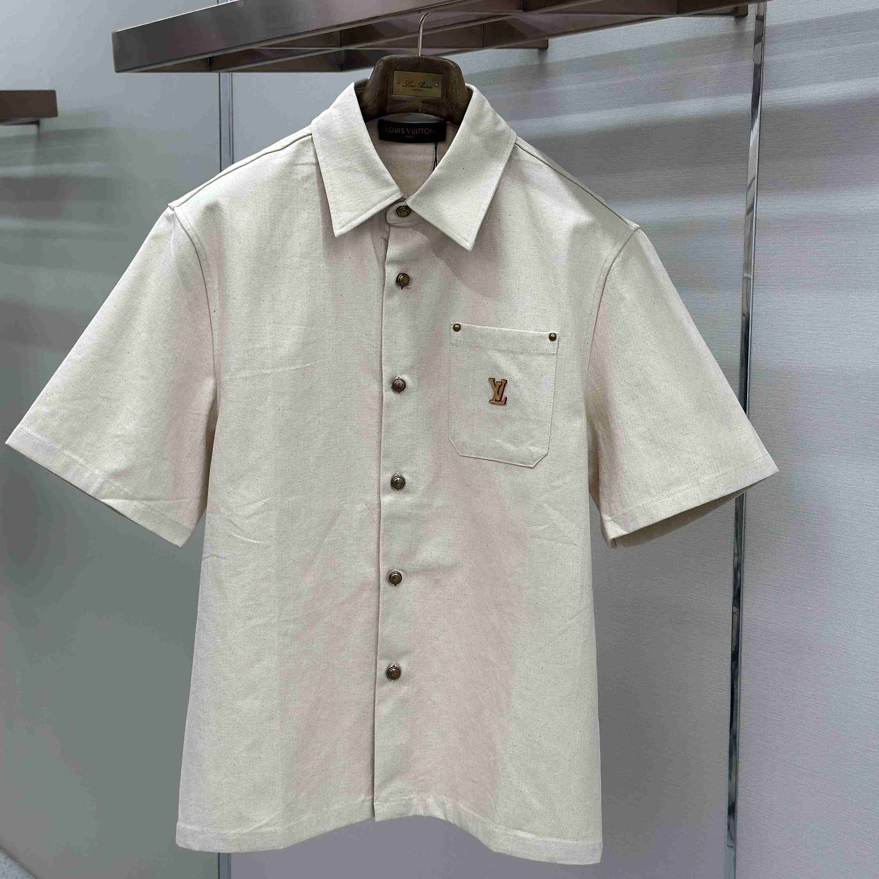 Louis Vuitton Short-Sleeved Silk-Cotton Shirt 1AK7CE - DesignerGu