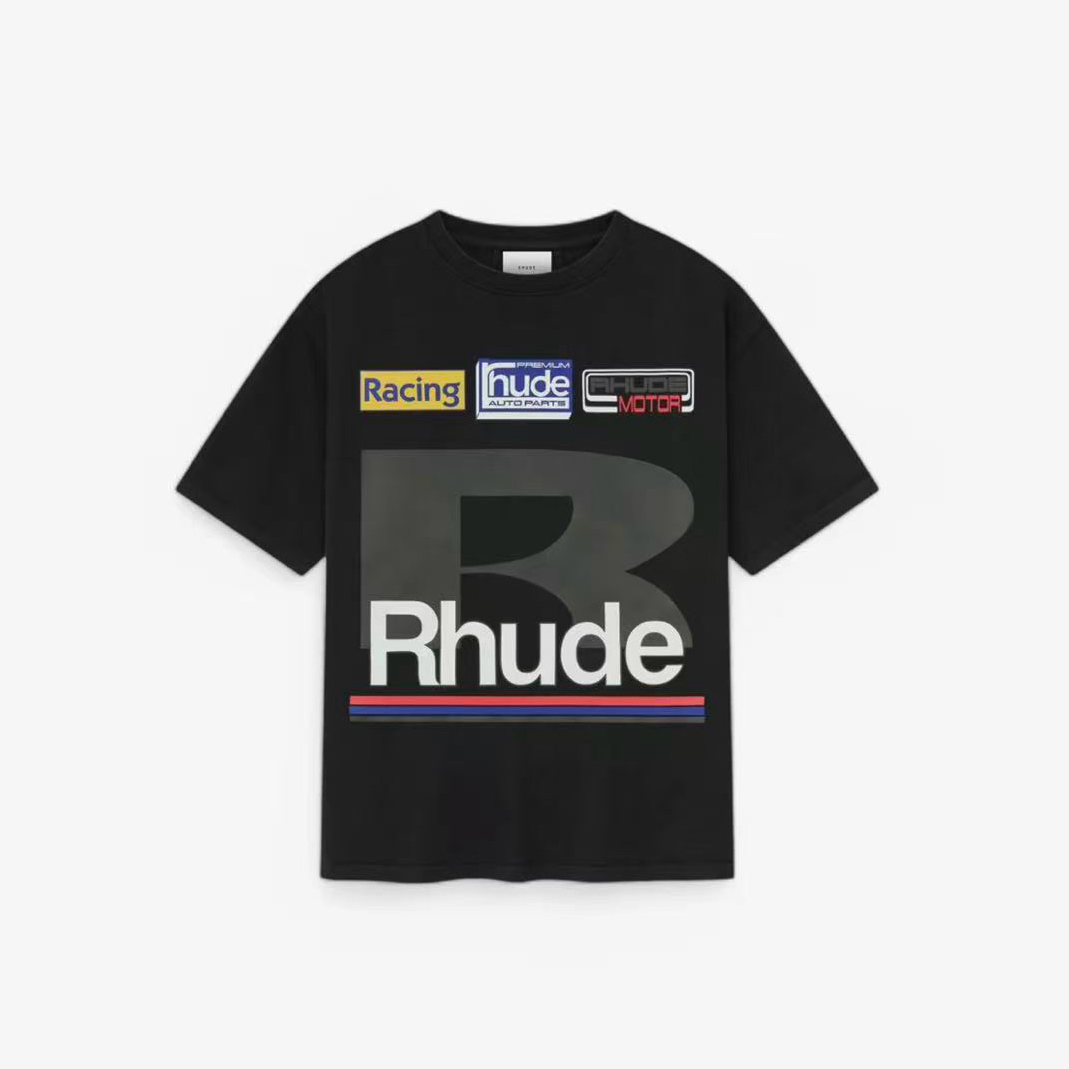 Rhude Petrol Patch Tee ' Black' - DesignerGu