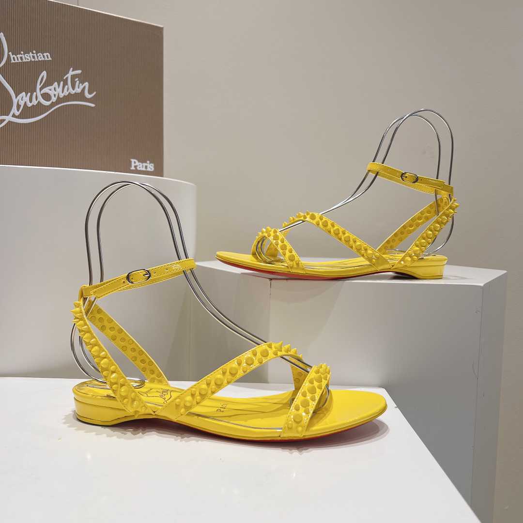 Christian Louboutin Mafaldina Spikes Leather Sandals - DesignerGu