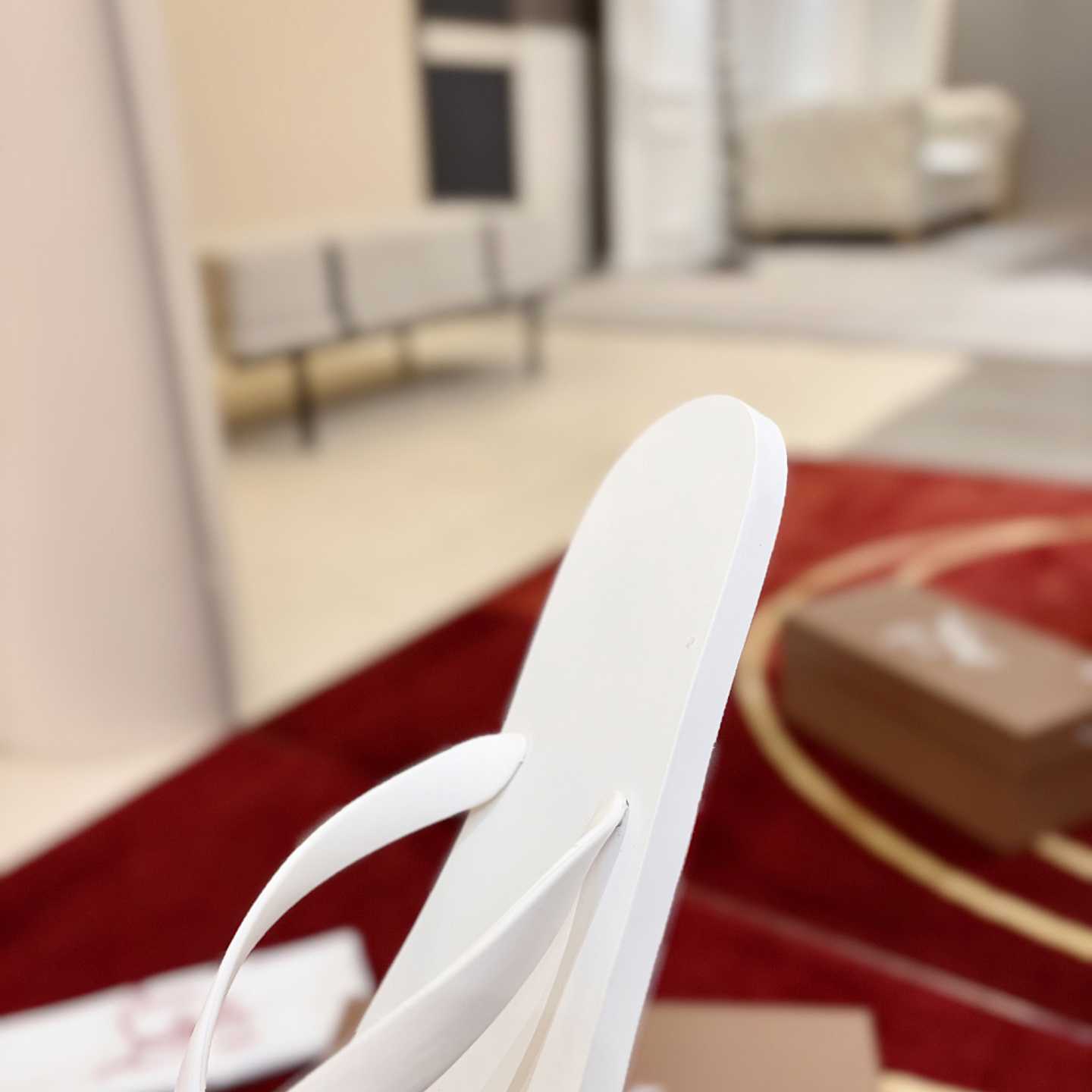 Christian Louboutin Logo Embossed Rubber Flip Flop - DesignerGu