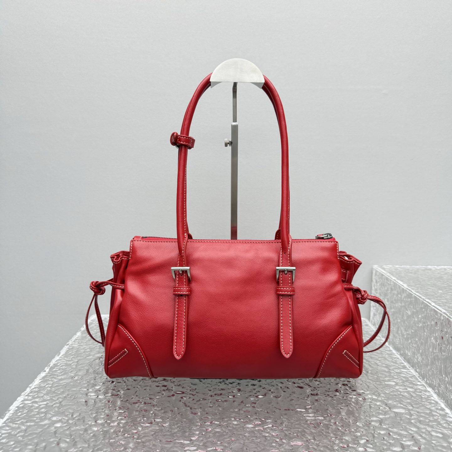 Prada Bonnie Medium Antiqued Leather Tote Bag - DesignerGu