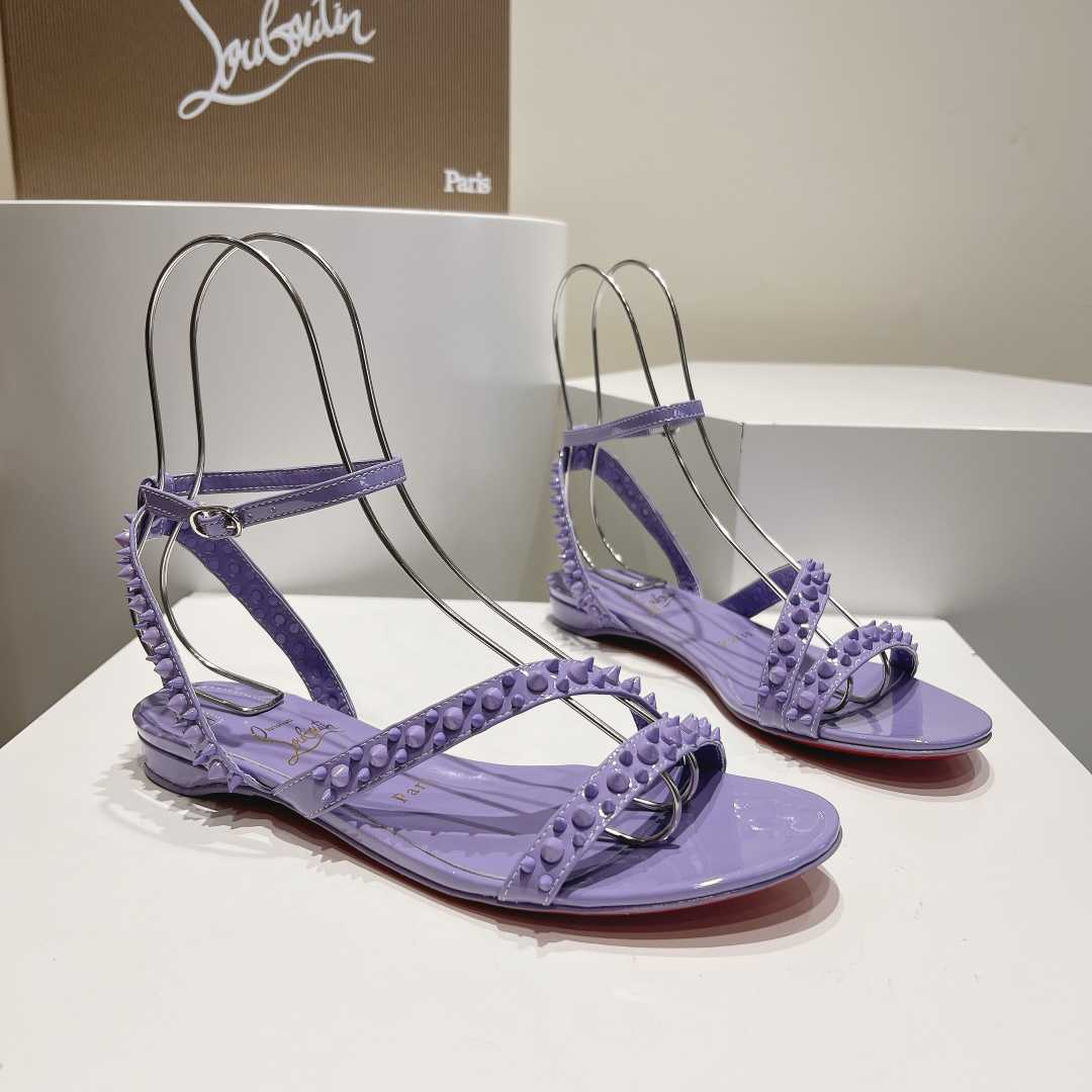 Christian Louboutin Mafaldina Spikes Leather Sandals - DesignerGu