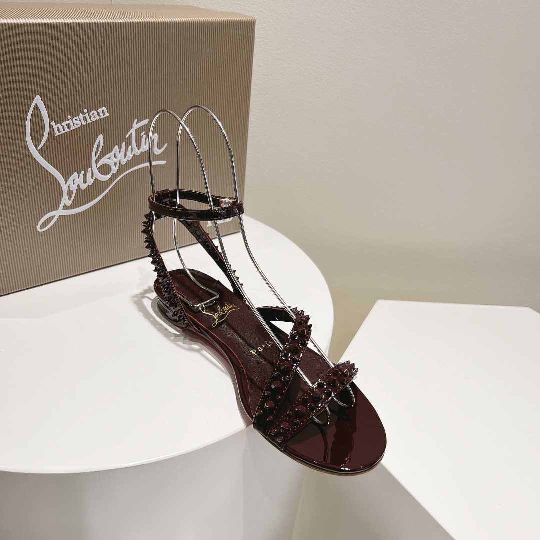 Christian Louboutin Mafaldina Spikes Leather Sandals - DesignerGu