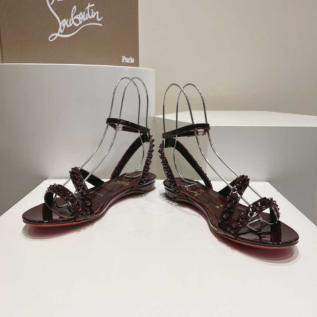 Christian Louboutin Mafaldina Spikes Leather Sandals - DesignerGu
