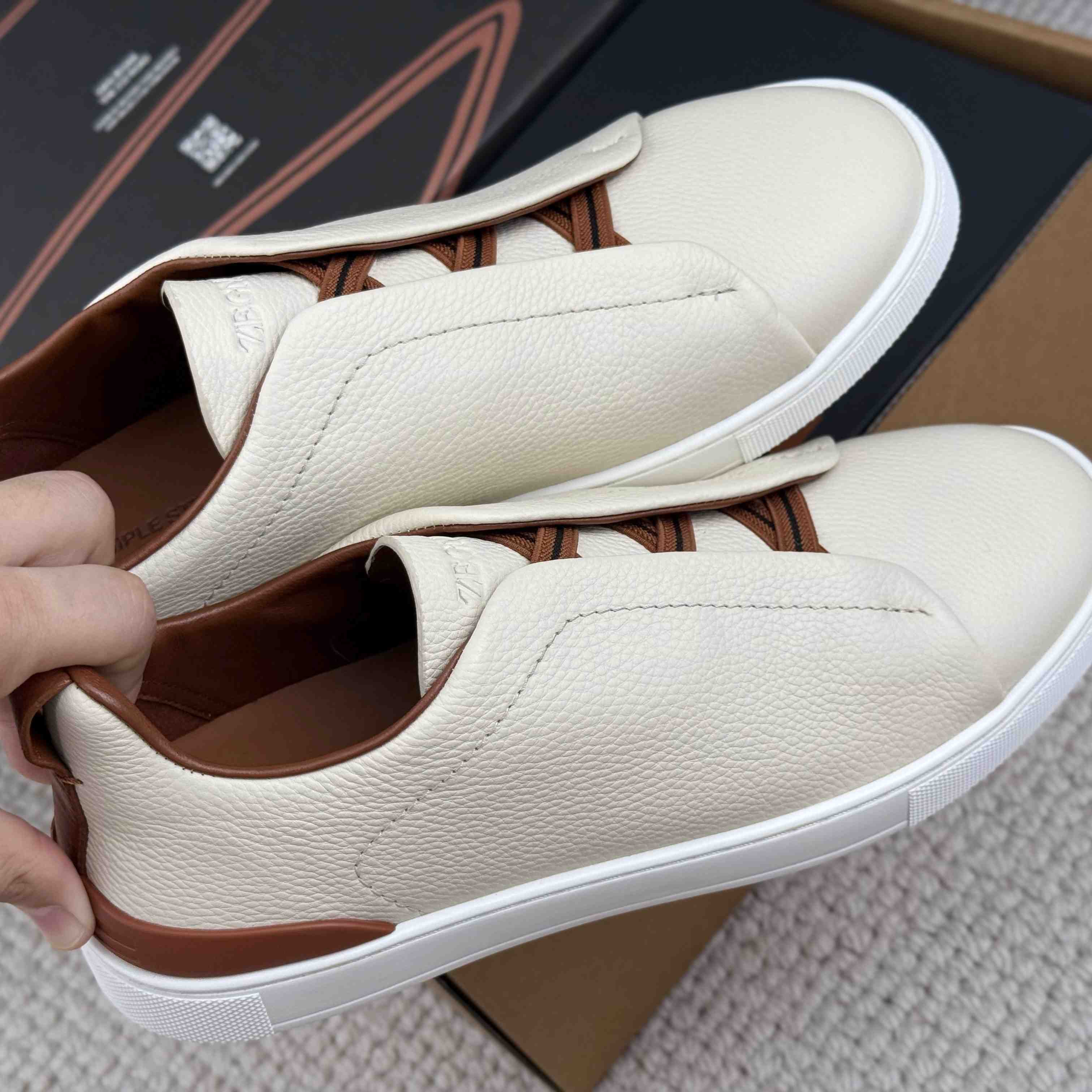 Zegna Triple Stitch Calfskin Sneaker - DesignerGu