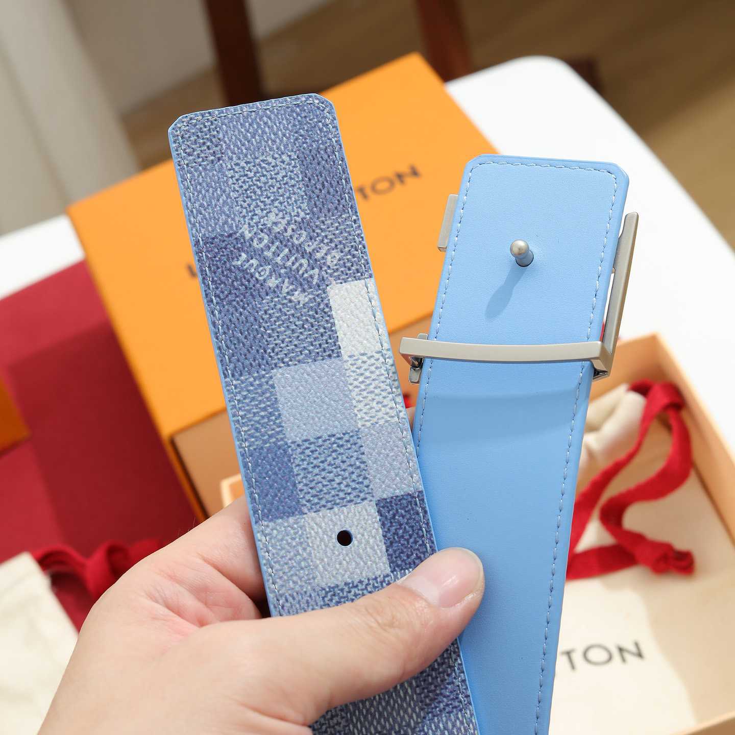 Louis Vuitton LV Initiales Damoflage 40mm Reversible Belt  - DesignerGu