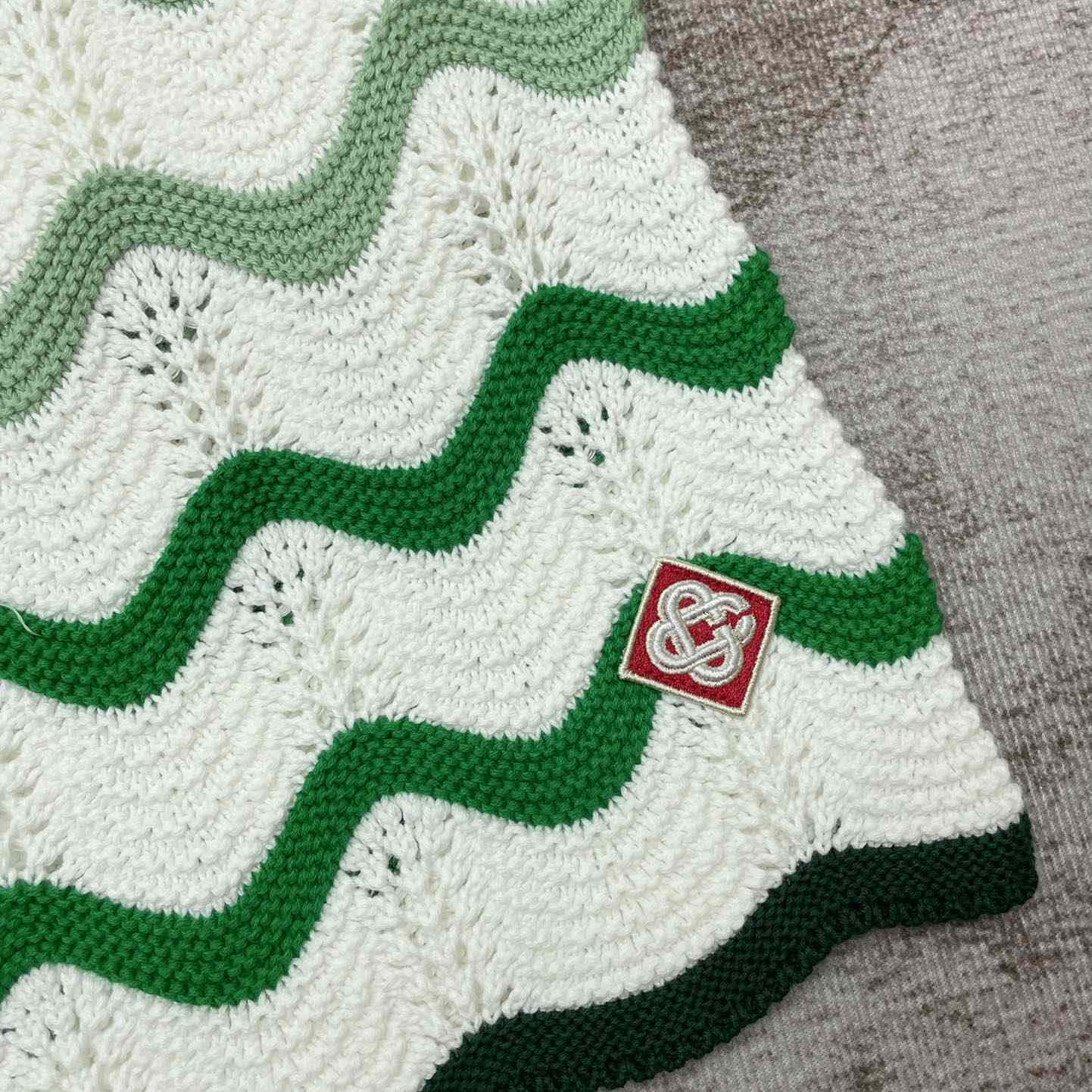 Casablanca Gradient Wave Texture Shorts 'Green/White' D0038 - DesignerGu