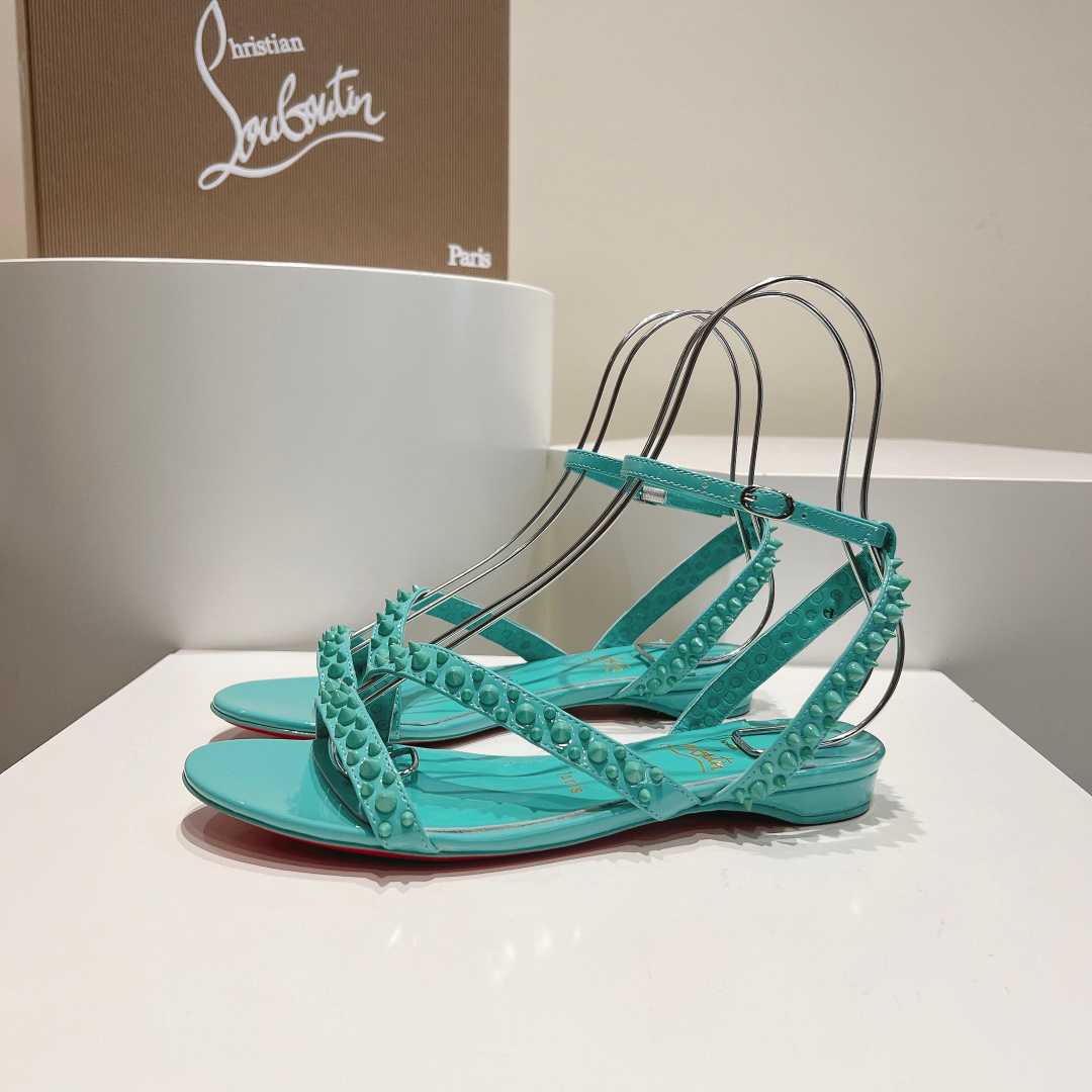 Christian Louboutin Mafaldina Spikes Leather Sandals - DesignerGu