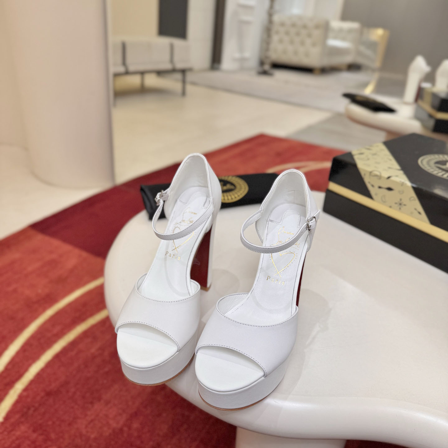 Christian Louboutin Bridal Sandaloo 130 Crêpe Satin Platform Sandals - DesignerGu