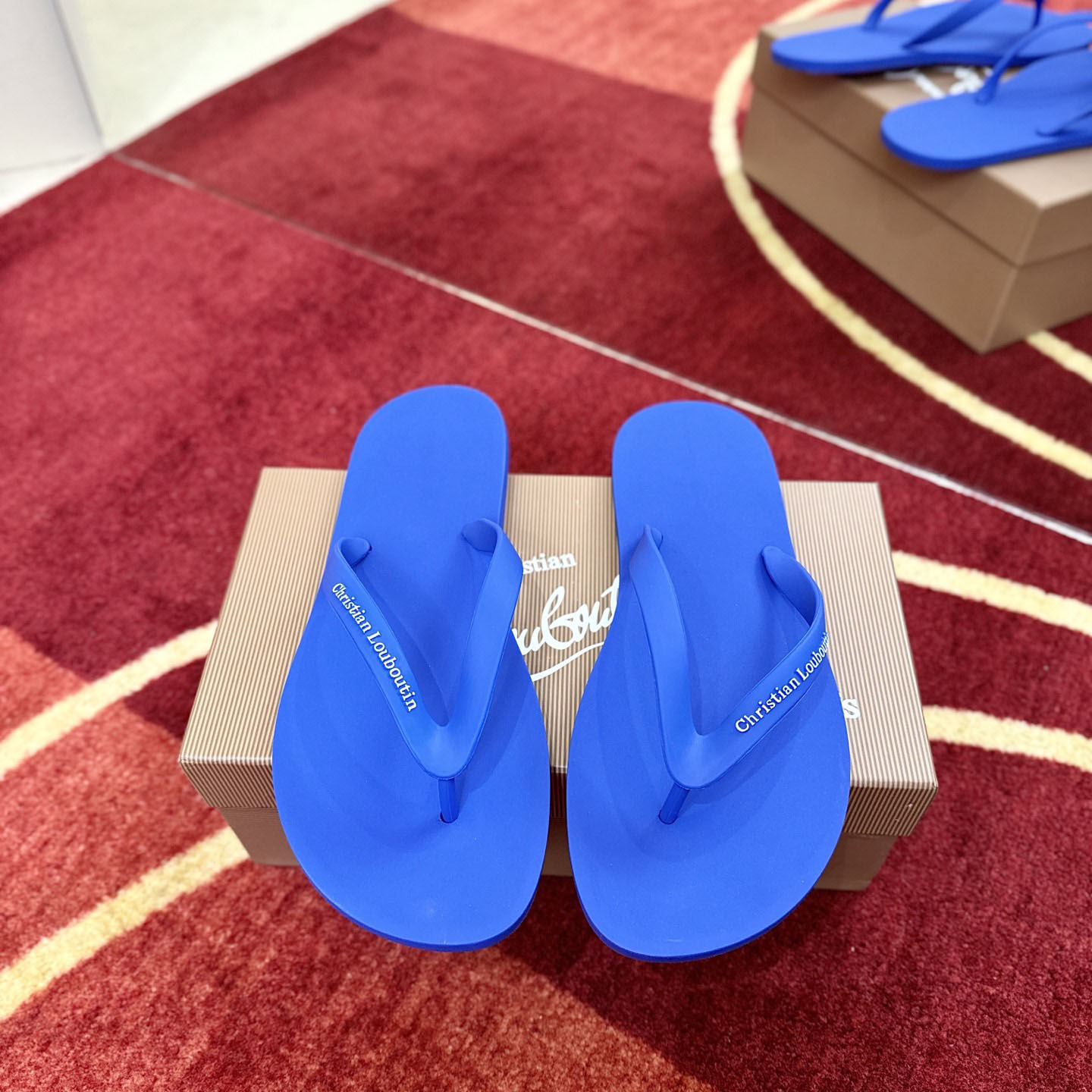 Christian Louboutin Logo Embossed Rubber Flip Flop - DesignerGu