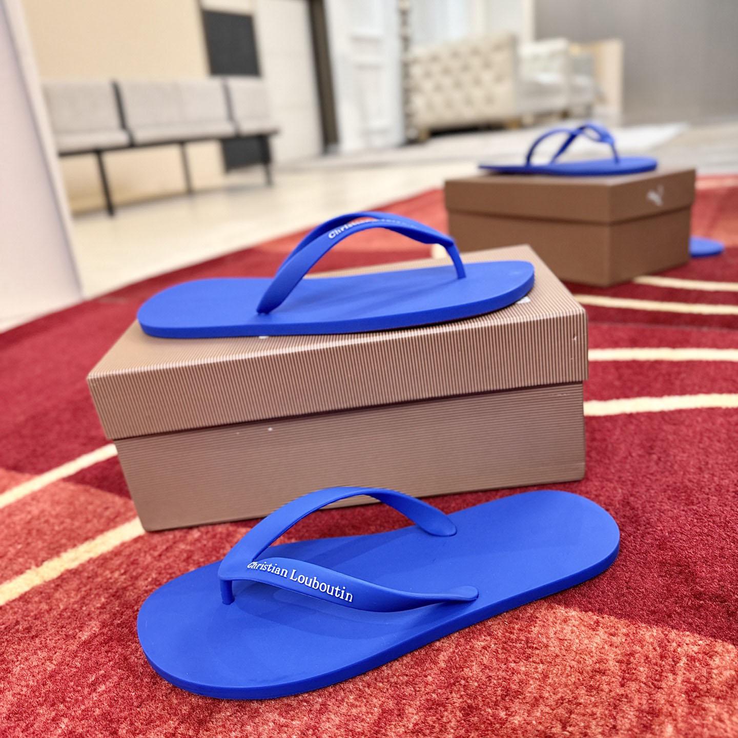 Christian Louboutin Logo Embossed Rubber Flip Flop - DesignerGu