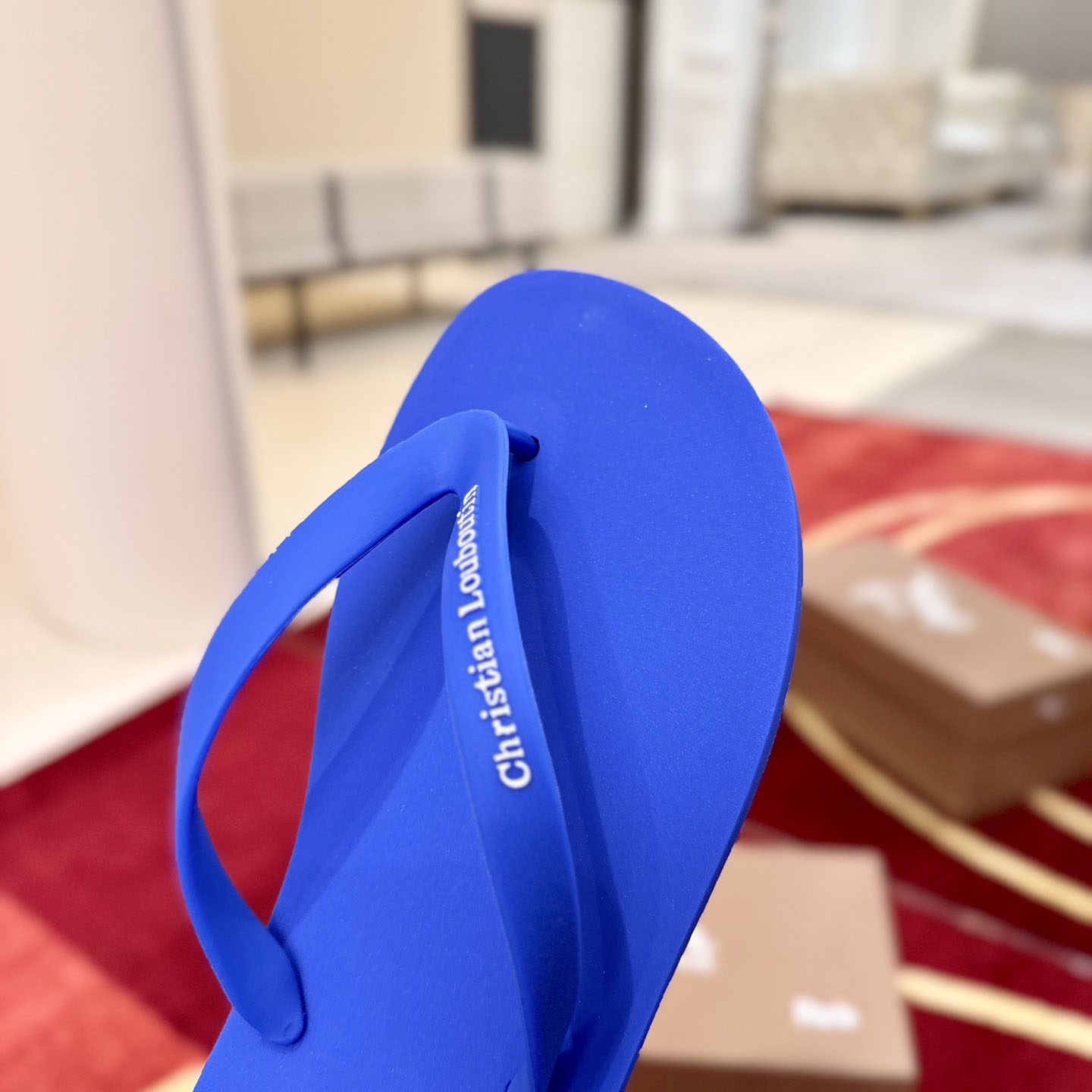 Christian Louboutin Logo Embossed Rubber Flip Flop - DesignerGu