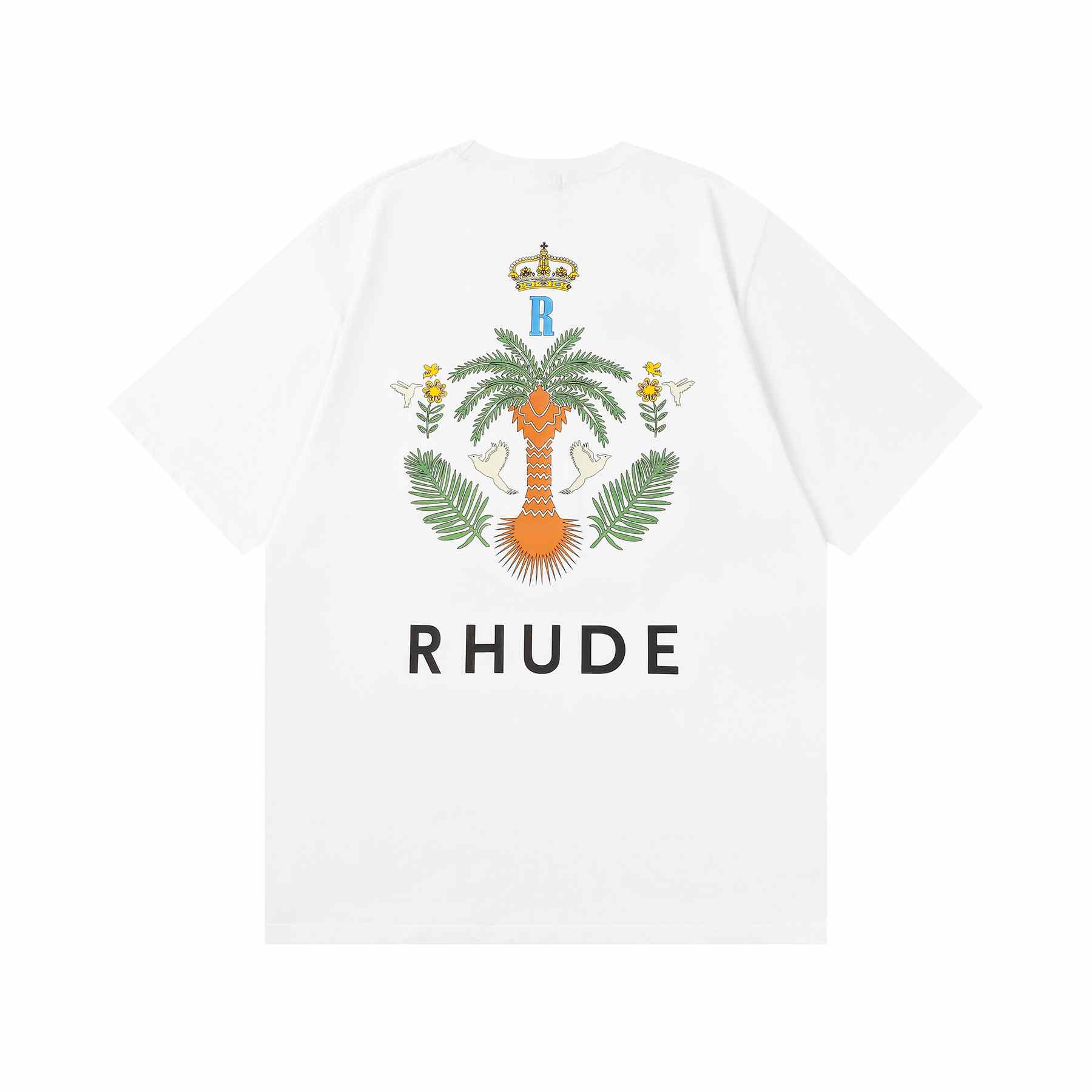 Rhude Las Palmas Logo Print Cotton Jersey T-Shirt - DesignerGu