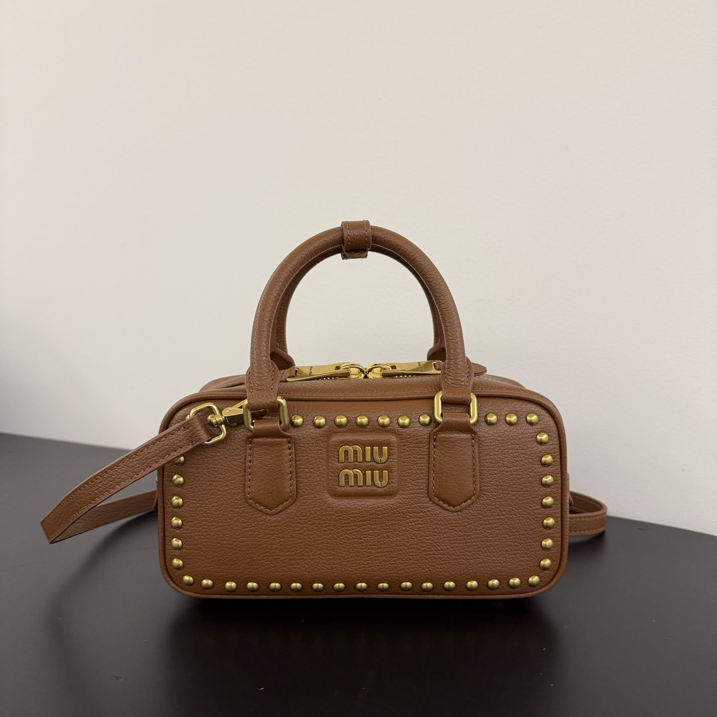 Miu Miu Arcadie Studded Leather Bag  - DesignerGu