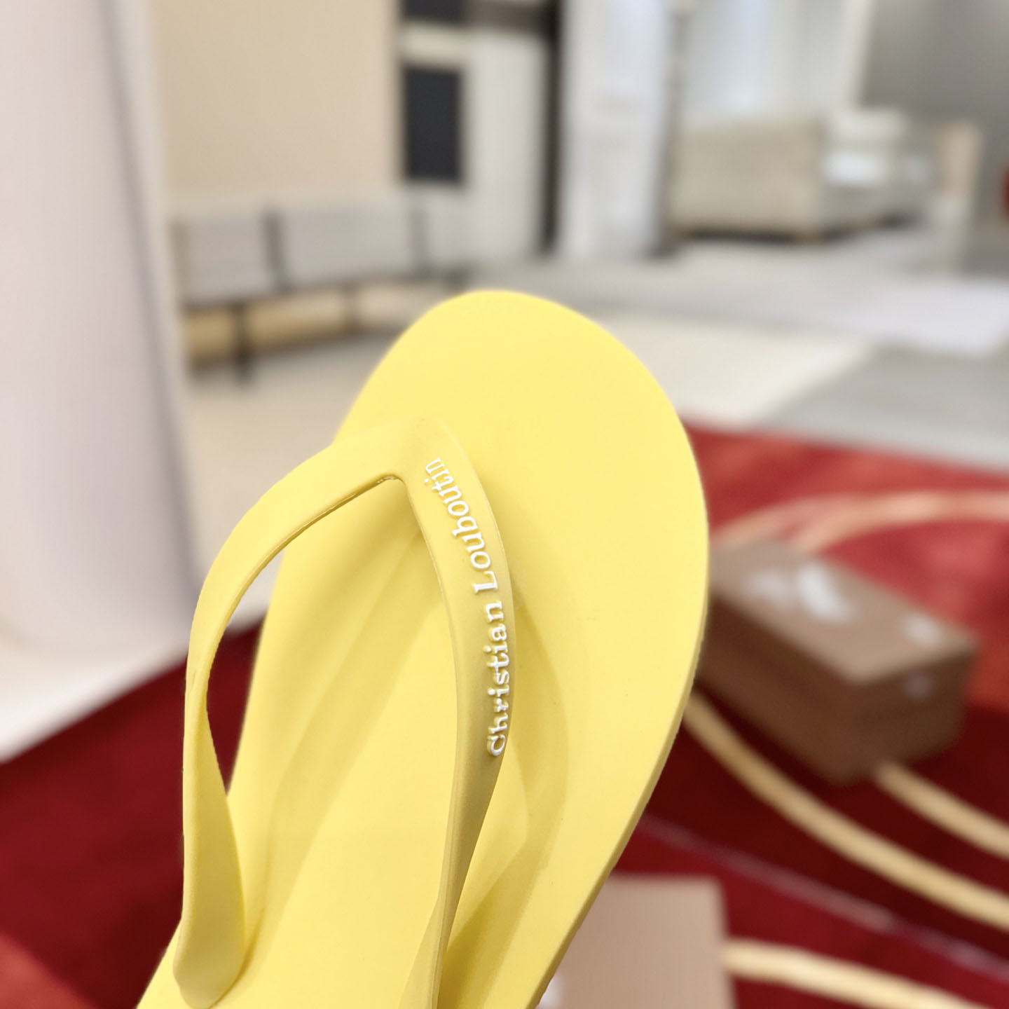 Christian Louboutin Logo Embossed Rubber Flip Flop - DesignerGu