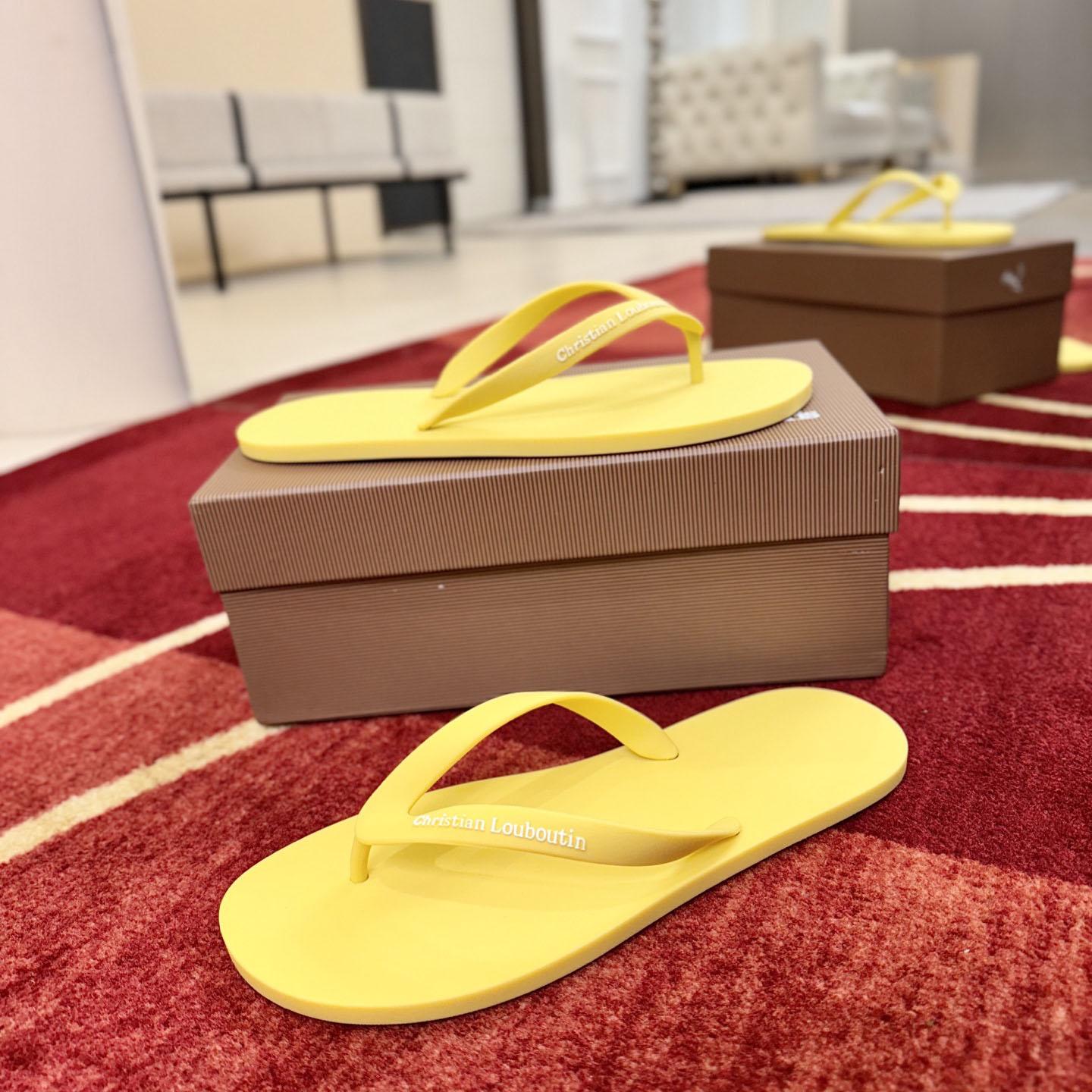 Christian Louboutin Logo Embossed Rubber Flip Flop - DesignerGu