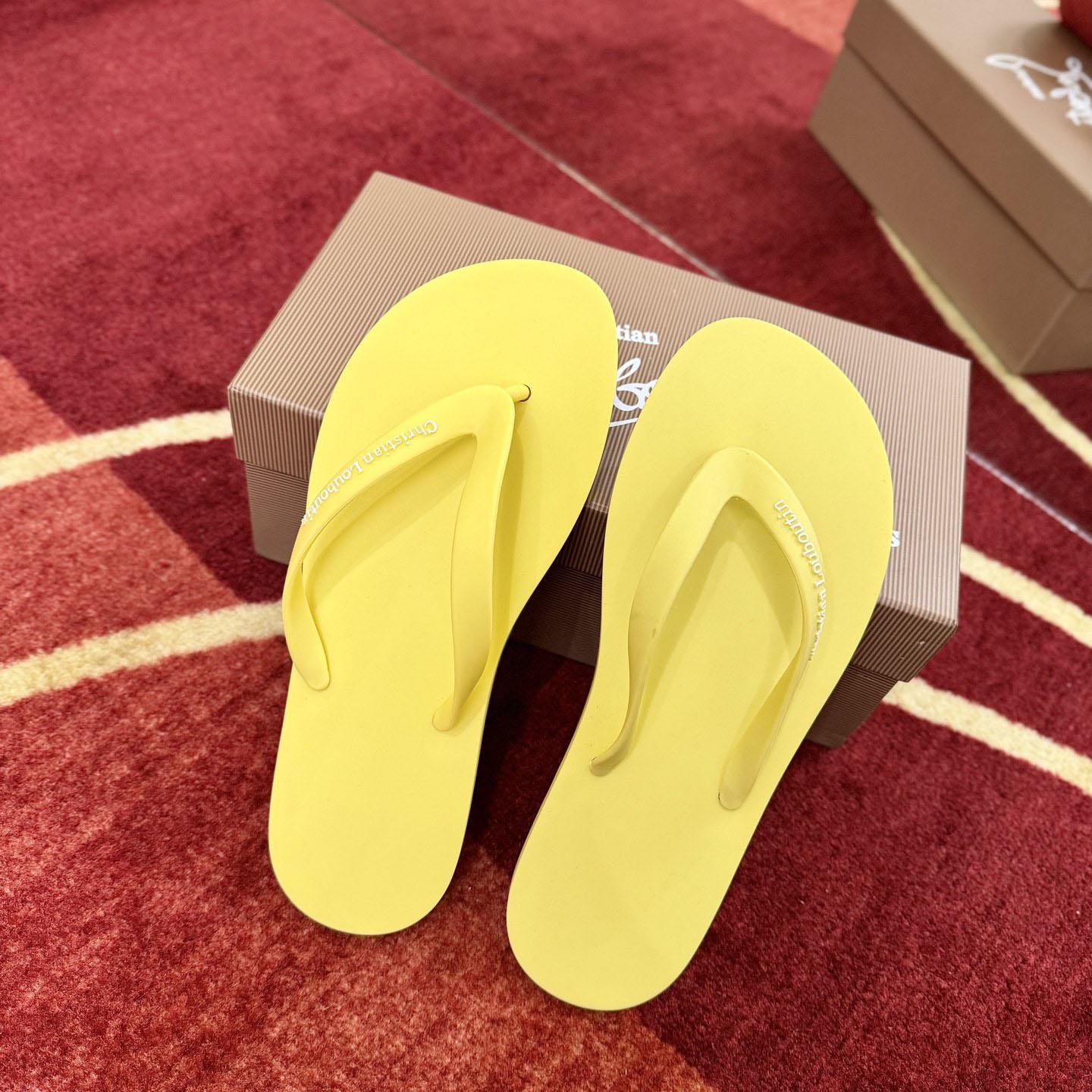 Christian Louboutin Logo Embossed Rubber Flip Flop - DesignerGu